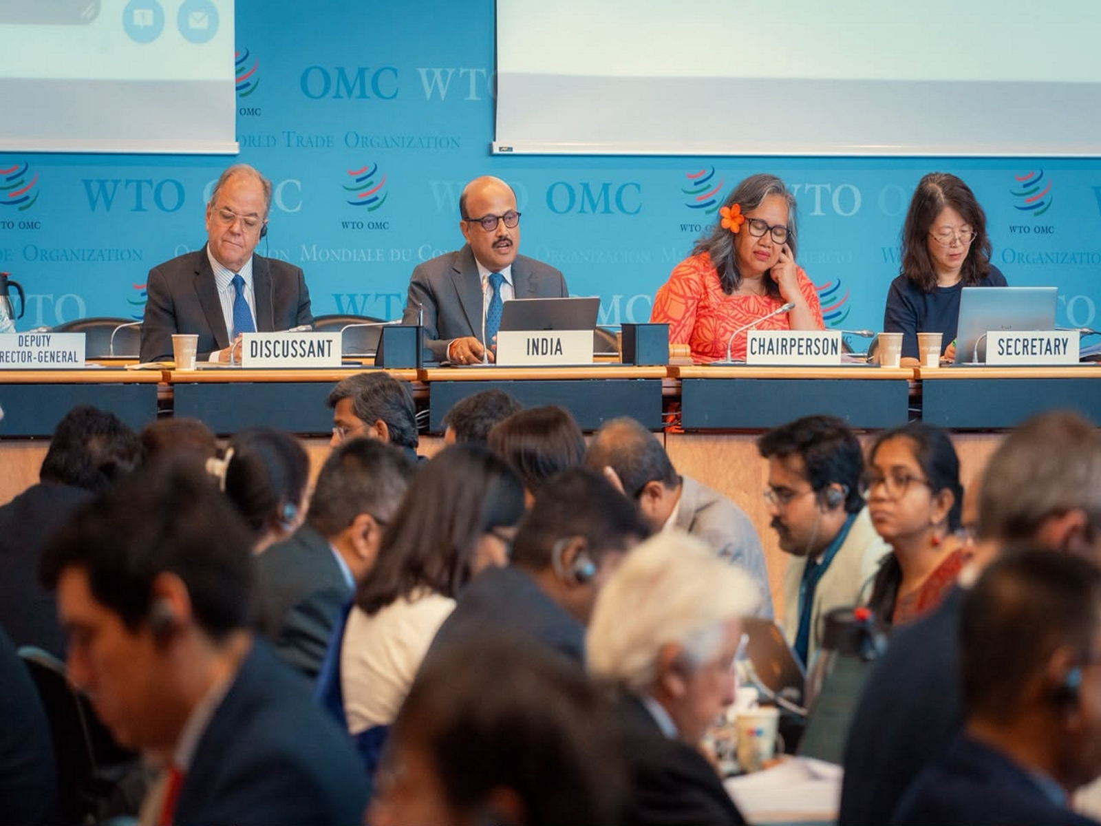 Stills from the WTO review meet (Photo/@CommereceDepartment)