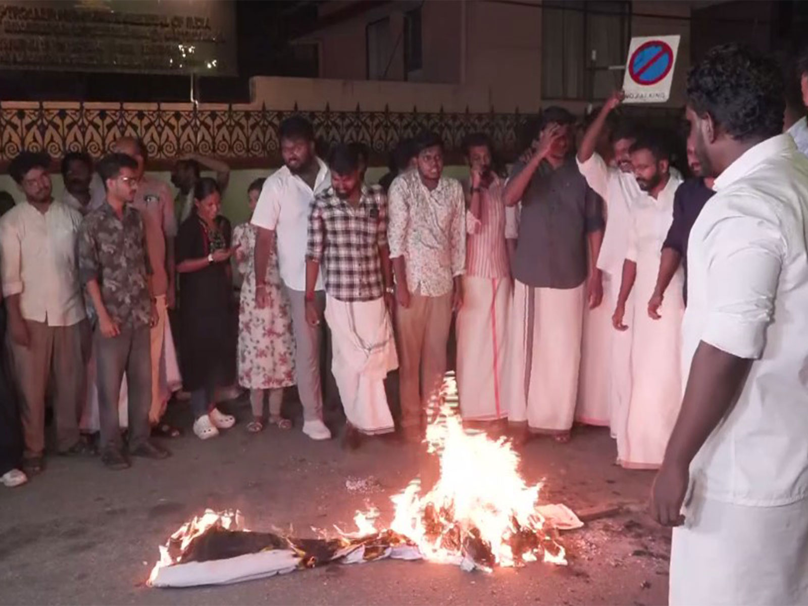 Visual from Thiruvananthapuram during Congress protest (Photo/ANI)