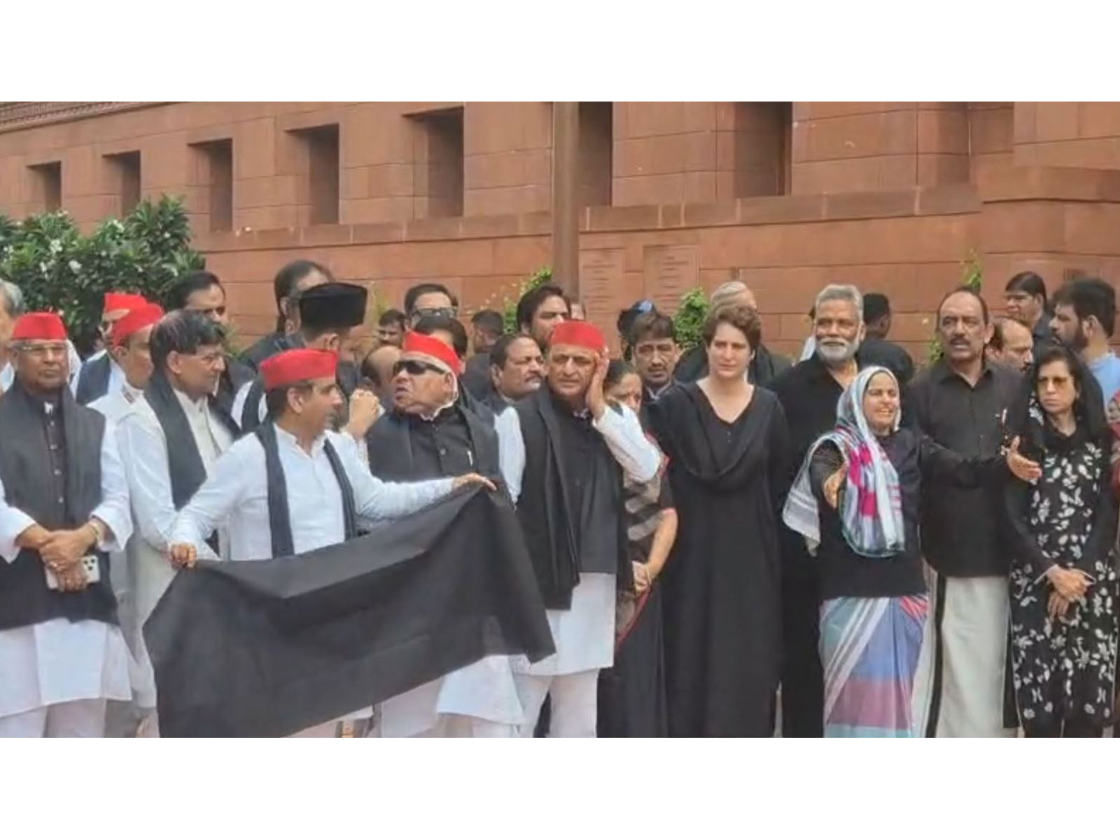 Opposition MPs don black as a mark of protest (Photo/ANI)