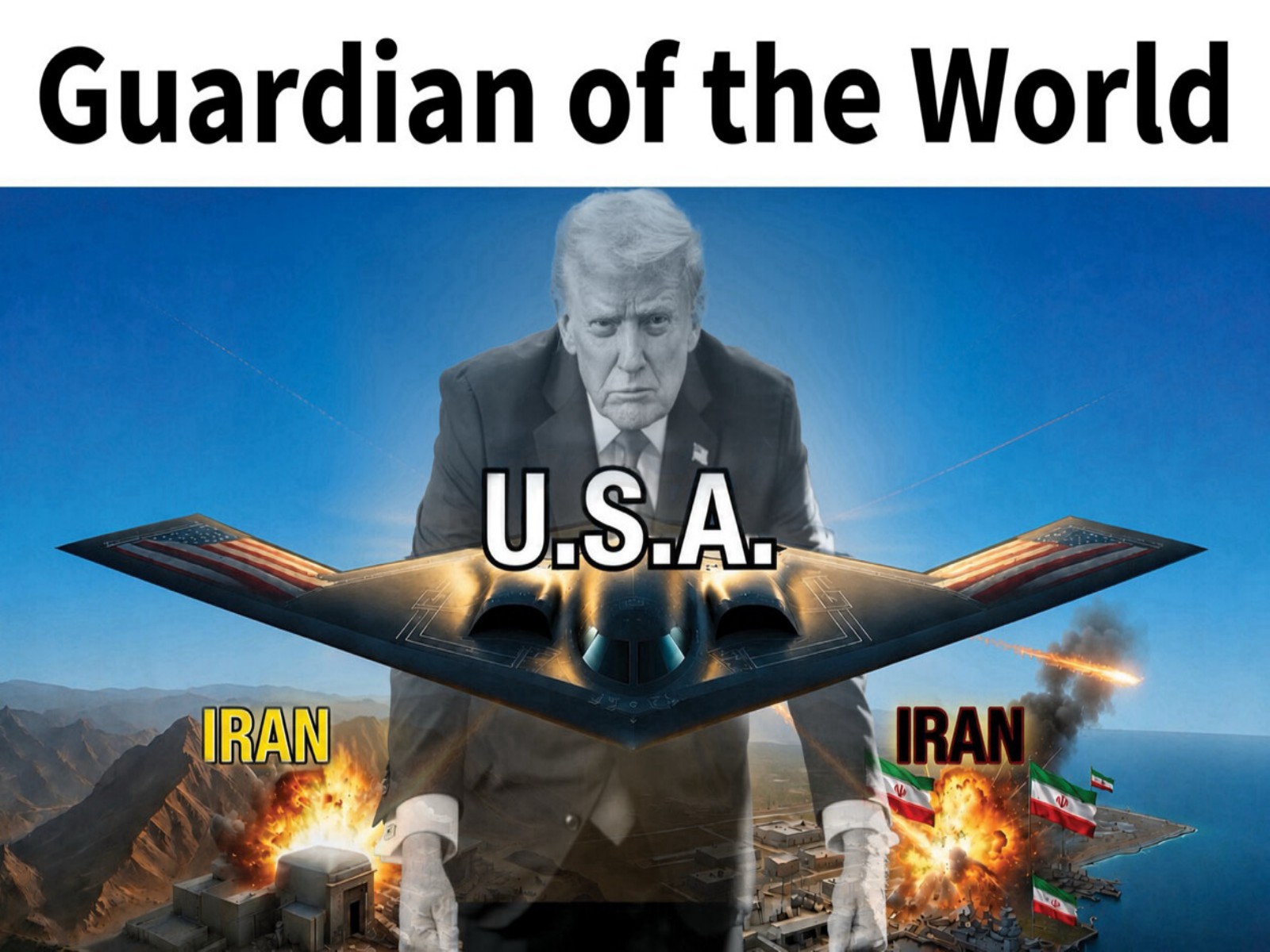 US President Donald Trump shares an AI-generated image on Truth Social showcasing US' military might, terming it as the US President Donald Trump shares an AI-generated image on Truth Social showcasing US' military might, terming it as the