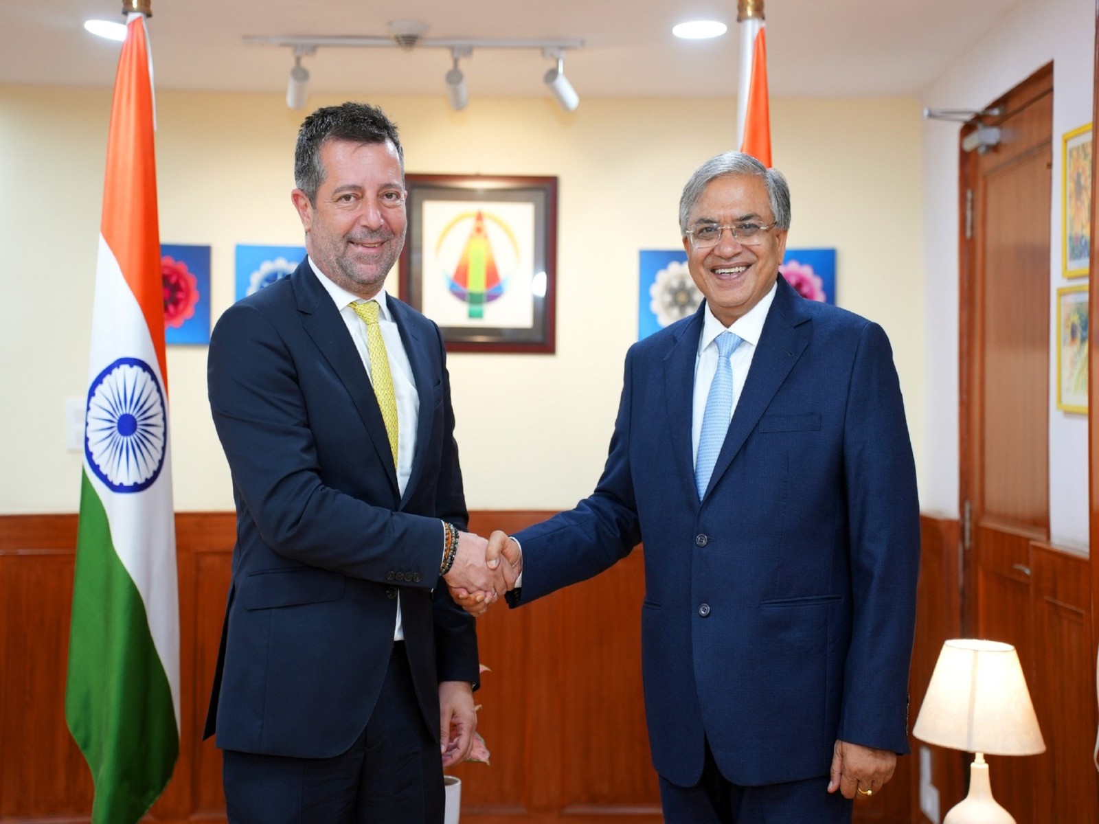 Chief Election Commissioner Gyanesh Kumar meets Georgia's Ambassador to India, Vakhtang Jaoshvili, at Nirvachan Sadan in New Delhi. (Photo: X/@ECISVEEP)