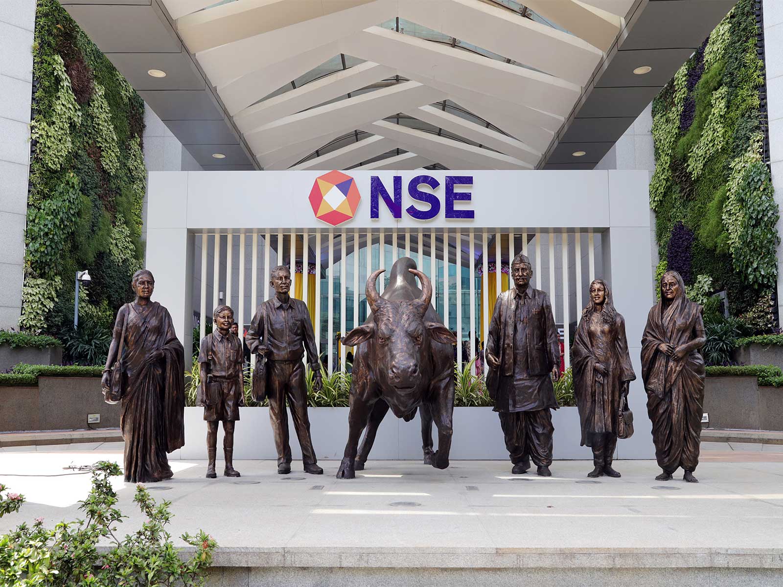 A view of the NSE atrium bull (File Photo/ANI) A view of the NSE atrium bull (File Photo/ANI)