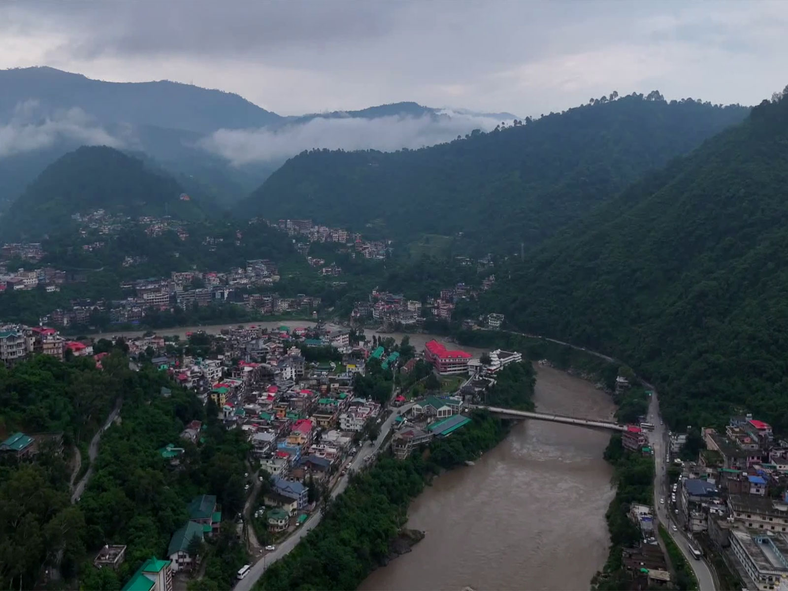 Aerial view of Mandi town (Photo/ANI) Aerial view of Mandi town (Photo/ANI)