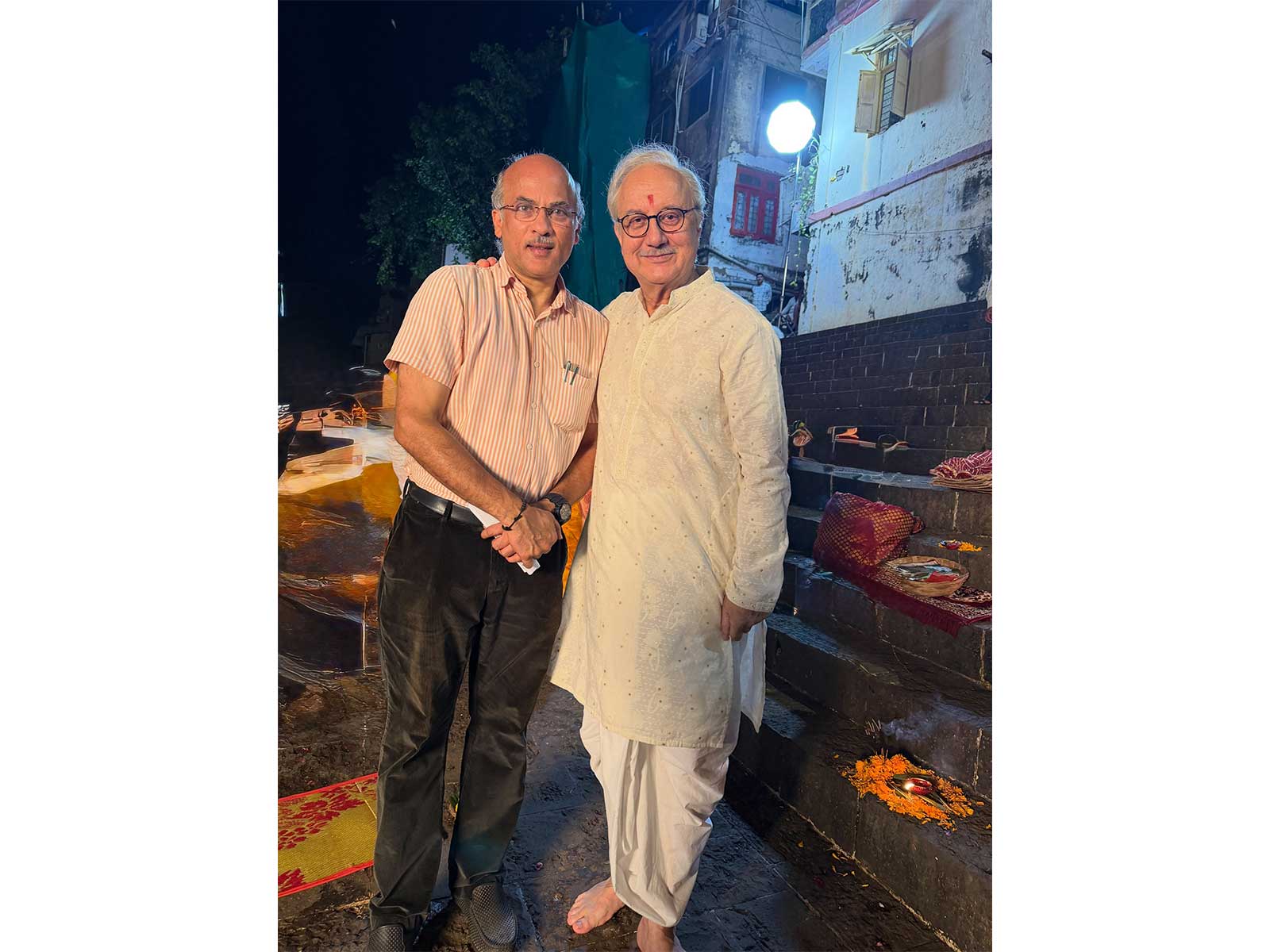 Actor Anupam Kher with filmmaker Sooraj Barjatya (Photo/Instagram@anupampkher)