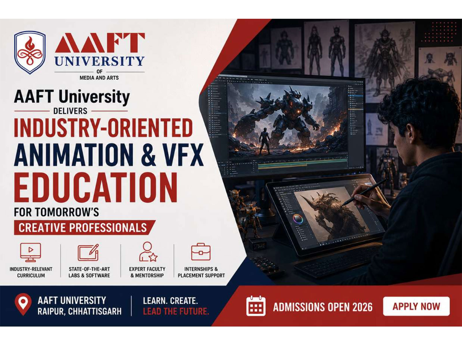 AAFT University Raipur Delivers Industry-Oriented Animation and VFX Education for Tomorrow's Creative Professionals AAFT University Raipur Delivers Industry-Oriented Animation and VFX Education for Tomorrow's Creative Professionals