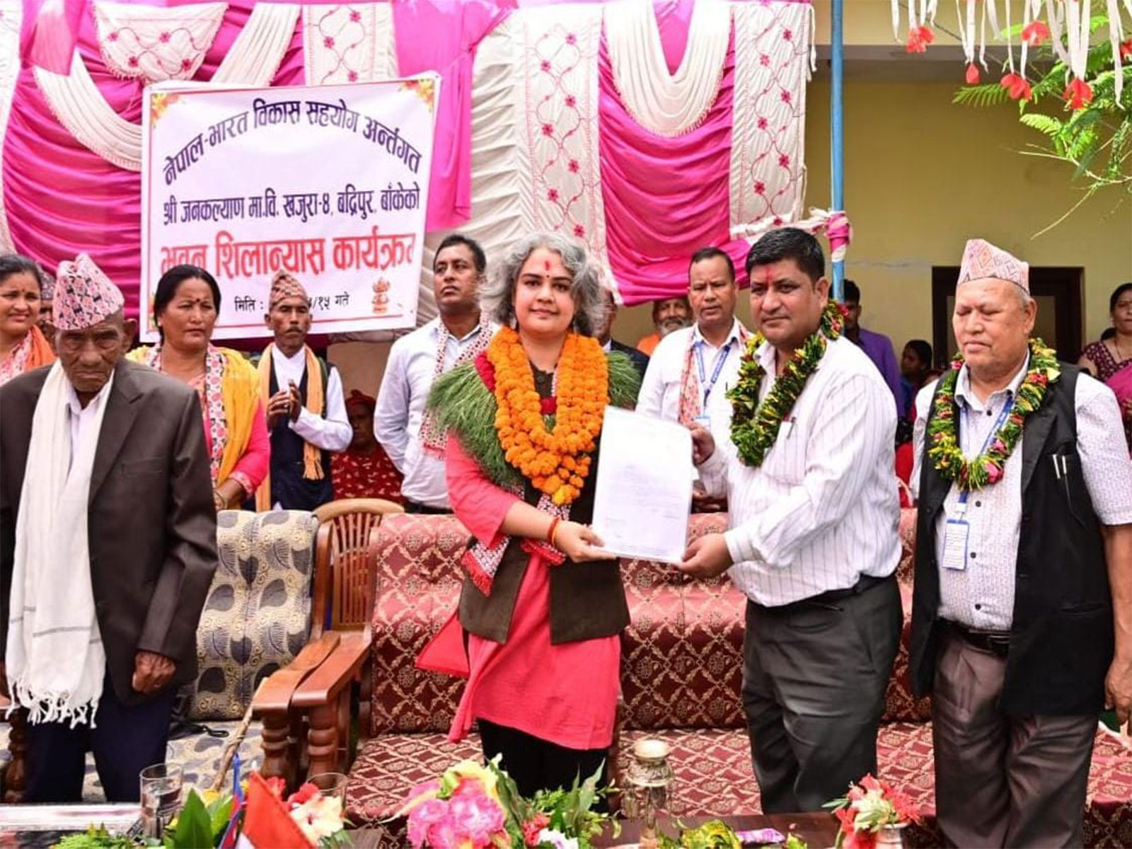 Foundation stone laid for construction of Secondary School with Indian financial assistanceย (Photo/Indian Embassy in Nepal) Foundation stone laid for construction of Secondary School with Indian financial assistanceย (Photo/Indian Embassy in Nepal)