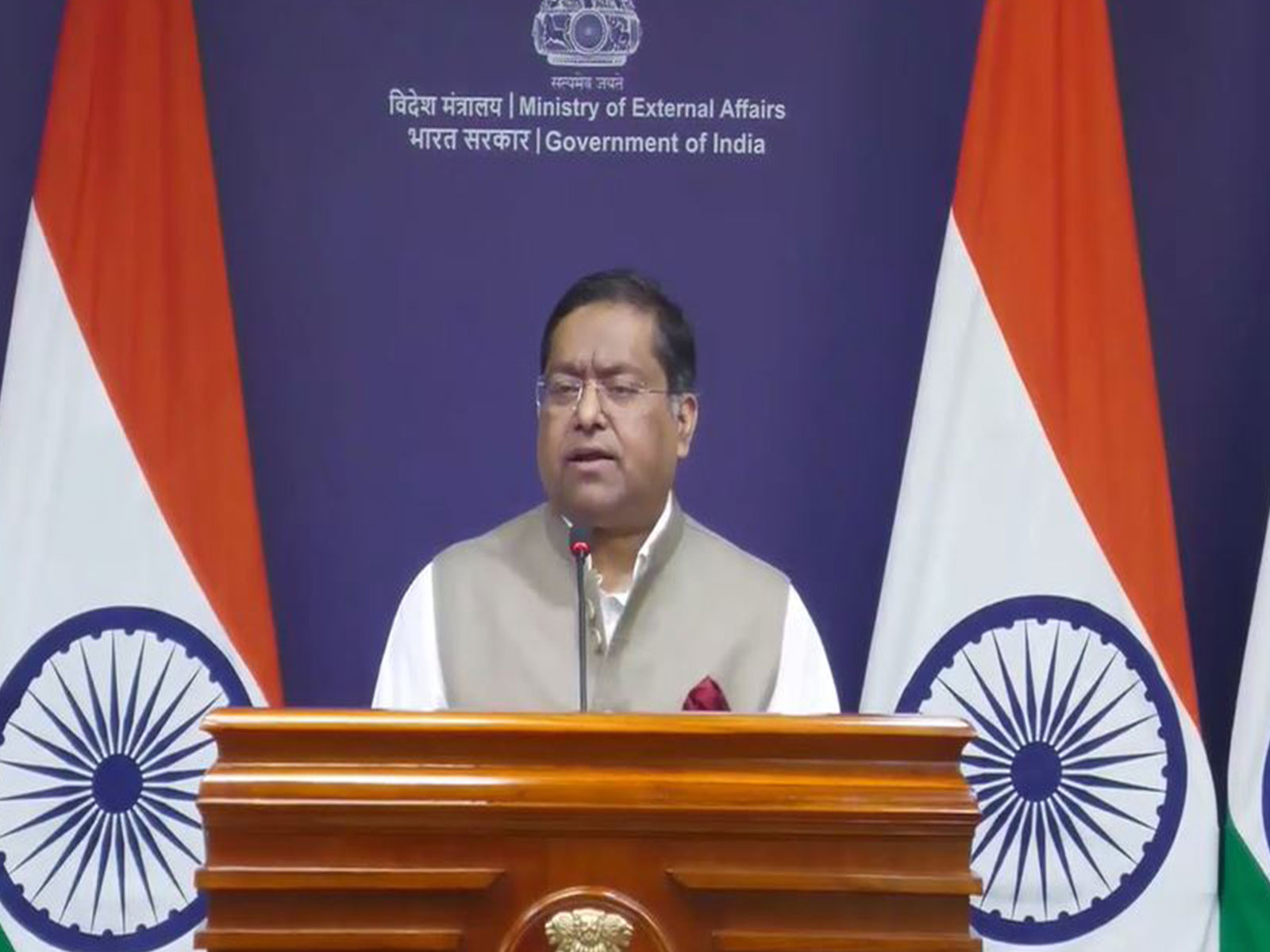 MEA Spokesperson Randhir Jaiswal (Photo/Youtube@Ministry of External Affairs, India)