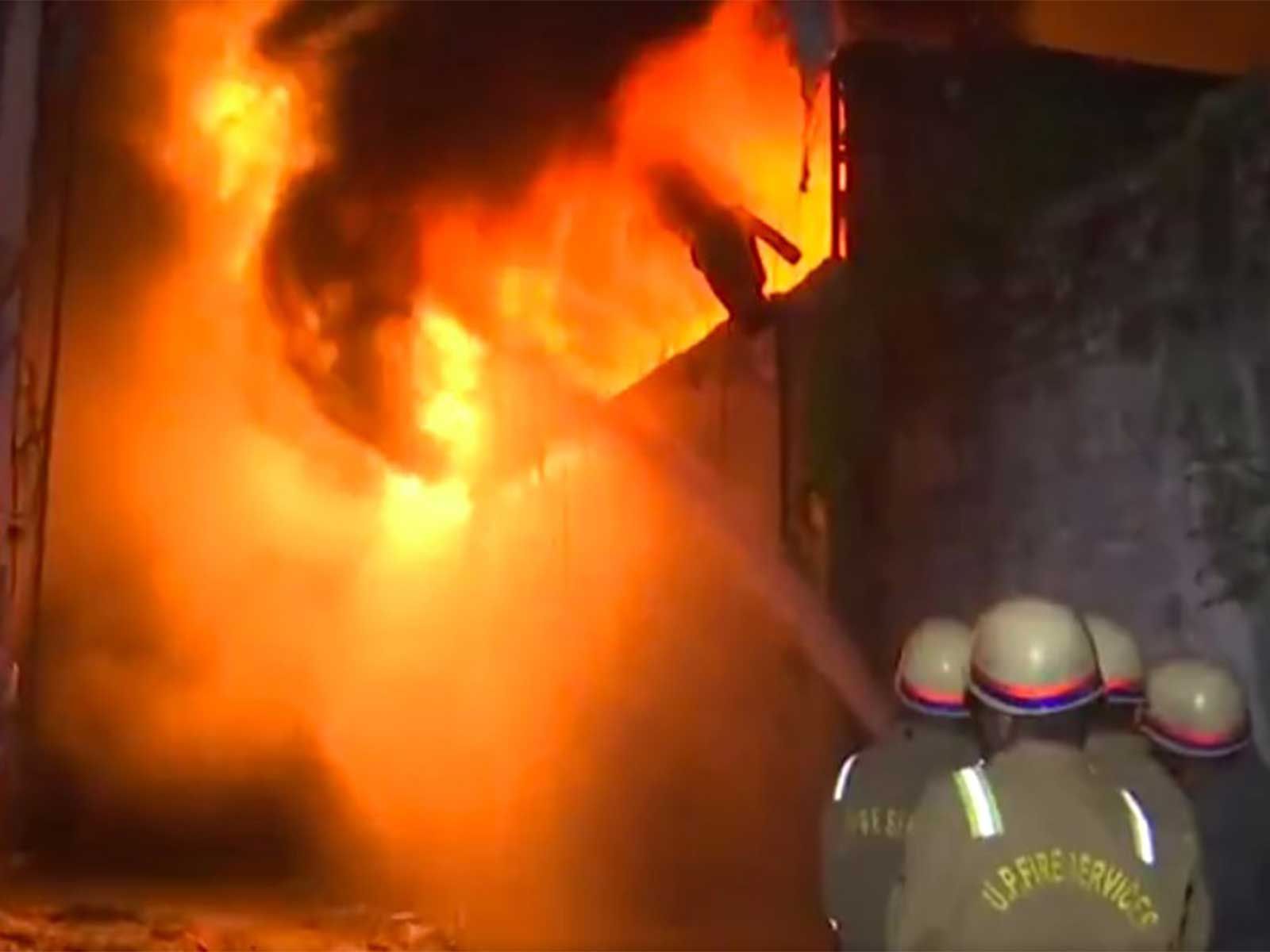 Fire broke out at a candle factory (Photo/ANI) Fire broke out at a candle factory (Photo/ANI)