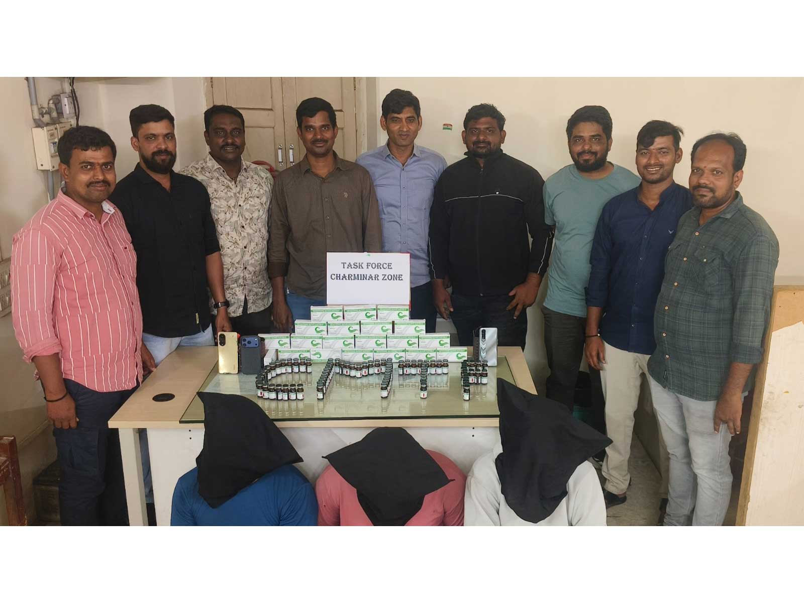 Hyderabad Police arrest 3 culprits for illegal sale of Mephentermine injections (Photo/Hyderabad Police) Hyderabad Police arrest 3 culprits for illegal sale of Mephentermine injections (Photo/Hyderabad Police)