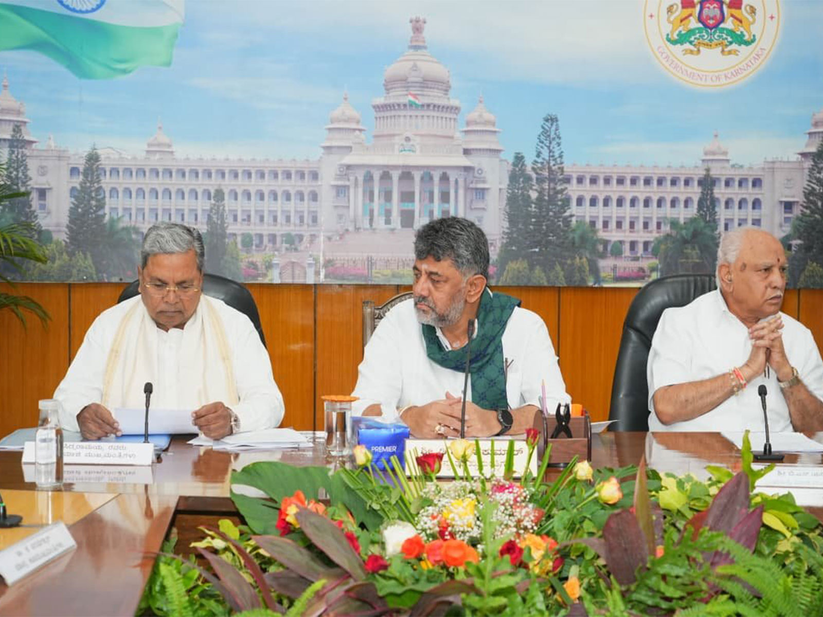 Former Karnataka CM Siddaramaiah (Left), Chief Minister DK Shivkumar (Middle), and Senior BJP leader BS Yediyurappa (Right) (Photo/X/@siddaramaiah) Former Karnataka CM Siddaramaiah (Left), Chief Minister DK Shivkumar (Middle), and Senior BJP leader BS Yediyurappa (Right) (Photo/X/@siddaramaiah)
