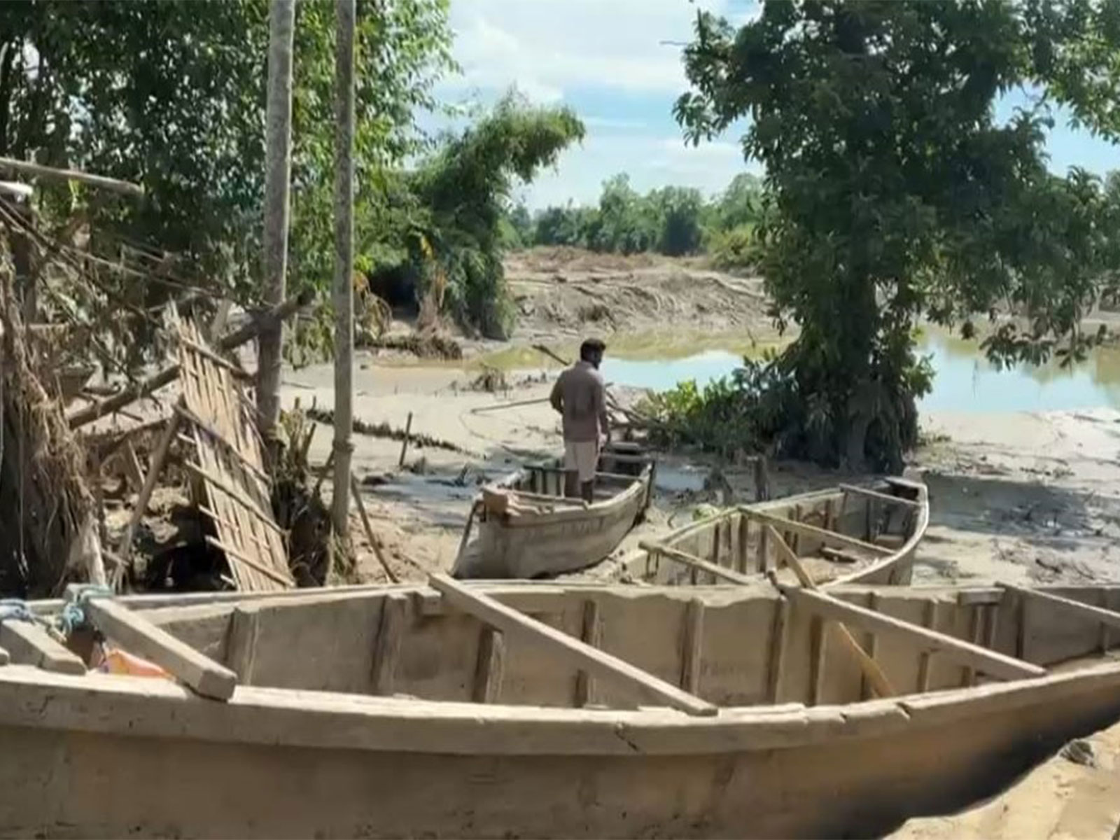 Boats in Assam's Sivasagar district (Photo/ANI)
