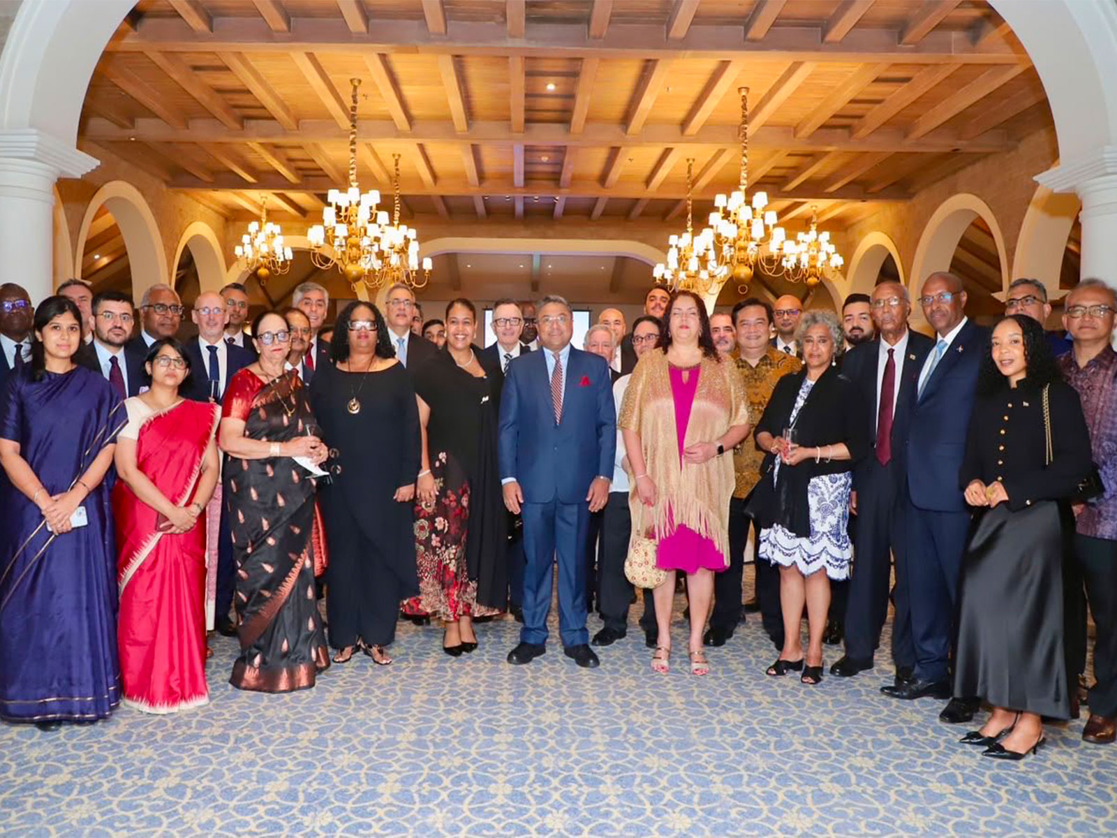 MEA Secretary (West) Sibi George hosts a welcome dinner for a delegation of United Nations Permanent Representatives on a week-long familiarisation visit to India, sharing New Delhi's perspectives on multilateralism and the UN. (Photo: X/@MEAIndia)