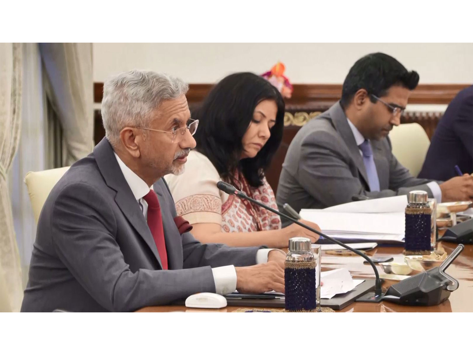 External Affairs Minister S Jaishankar delivers remarks during meeting with meeting with Foreign Minister Bakhtiyor Saidov (Photo/X@DrSJaishankar)