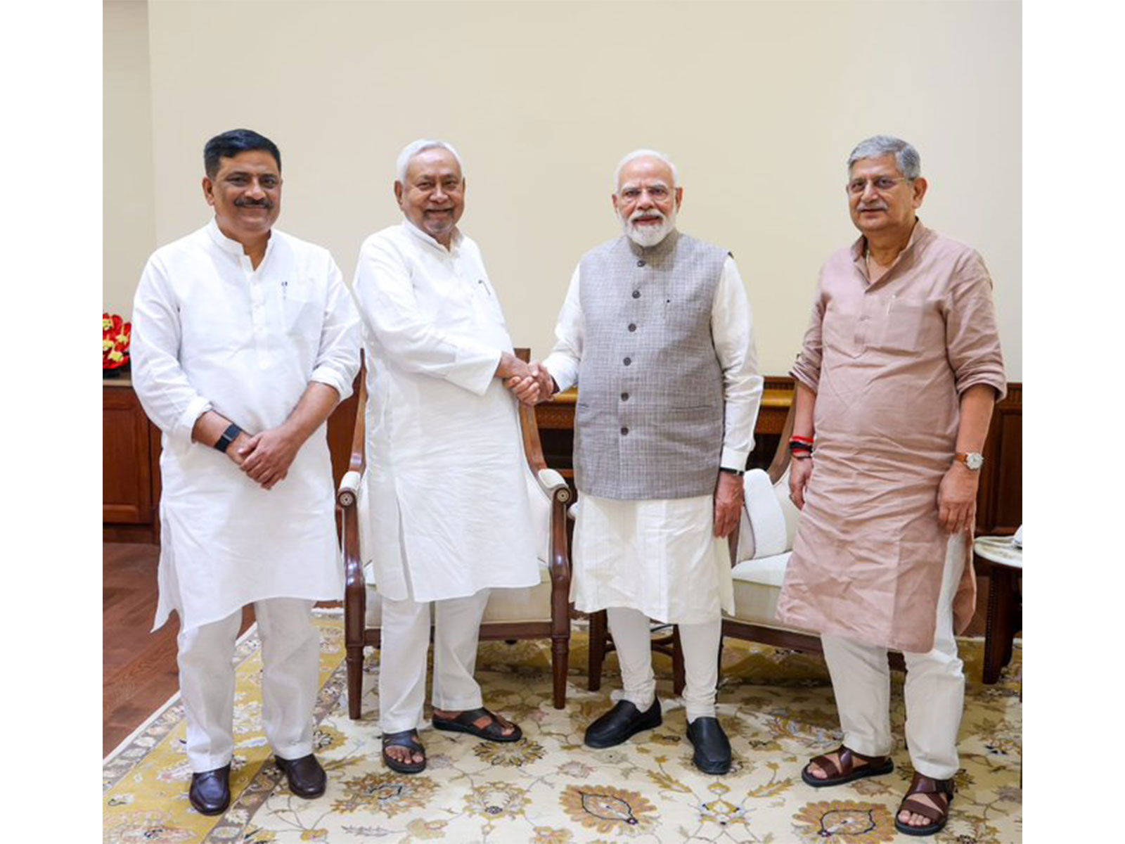 Former Bihar CM Nitish Kumar met PM Modi today (Photo/X/@NitishKumar) Former Bihar CM Nitish Kumar met PM Modi today (Photo/X/@NitishKumar)