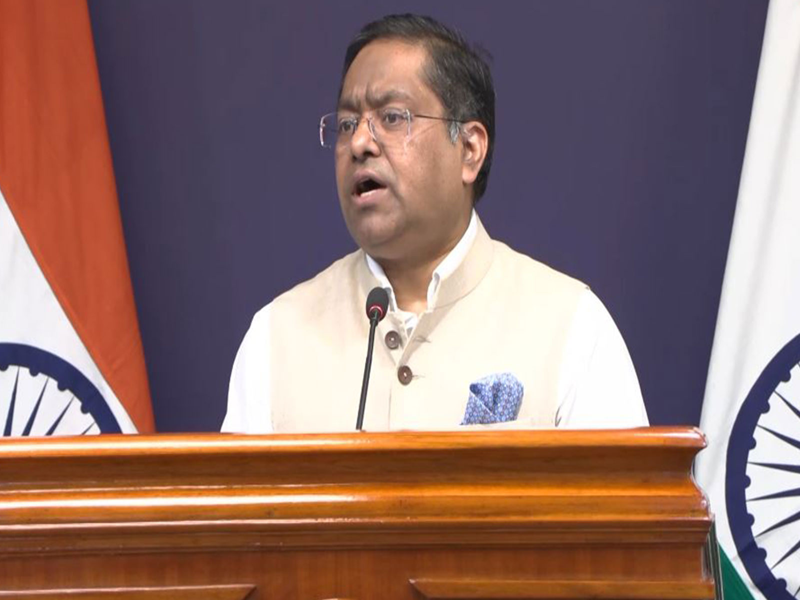 Ministry of External Affairs Spokesperson Randhir Jaiswal (Photo/ANI)