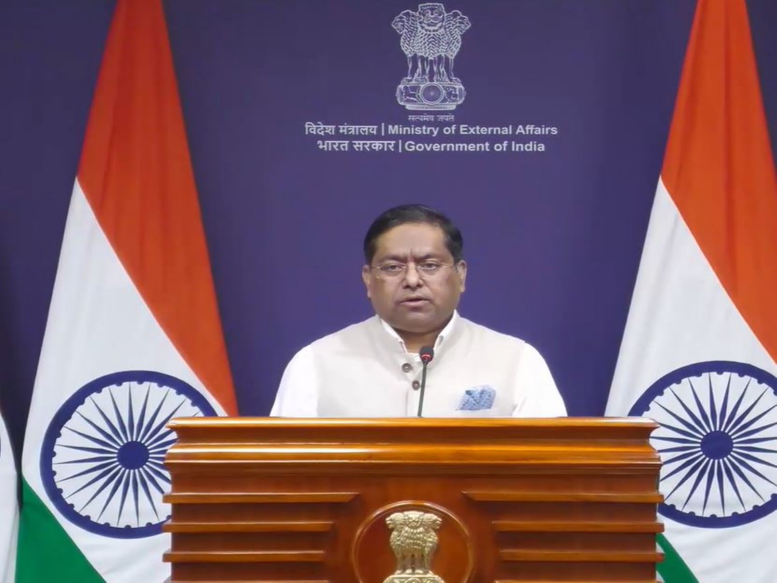 Ministry of External Affairs Spokesperson Randhir Jaiswal (Photo/YouTube/MEA)
