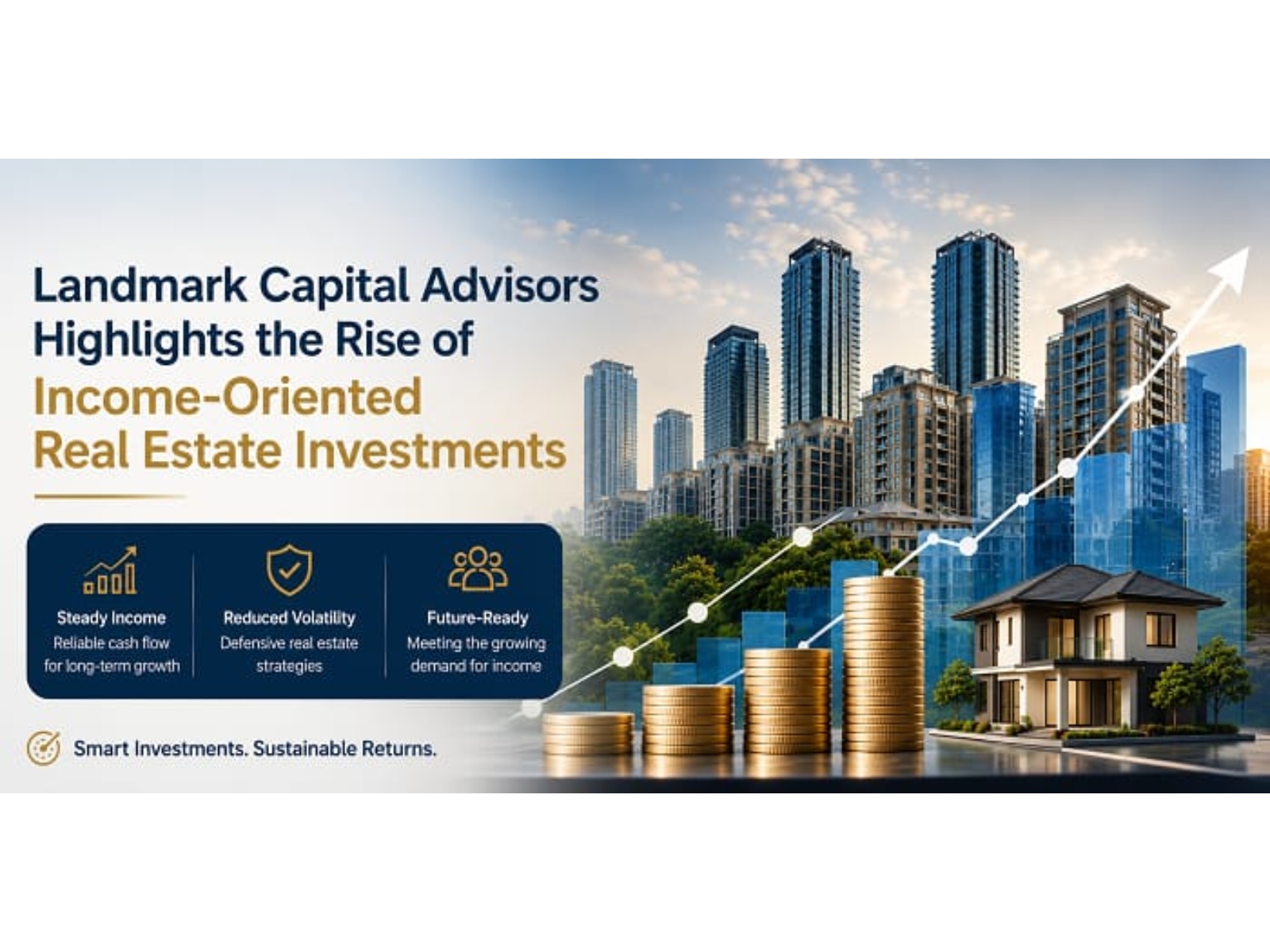 Landmark Capital Advisors says income-generating real estate, including offices, industrial parks, logistics assets and REITs, is gaining favour for stable rental income and long-term capital appreciation Landmark Capital Advisors says income-generating real estate, including offices, industrial parks, logistics assets and REITs, is gaining favour for stable rental income and long-term capital appreciation