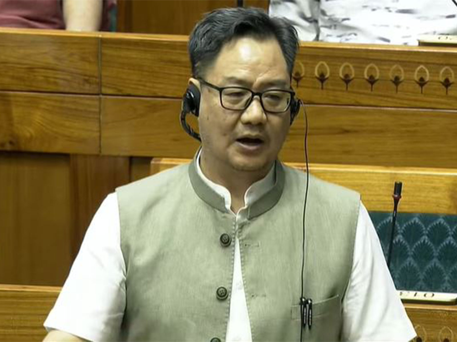 Union Parliamentary Affairs Minister Kiren Rijiju (Photo YouTube/Sansad TV)