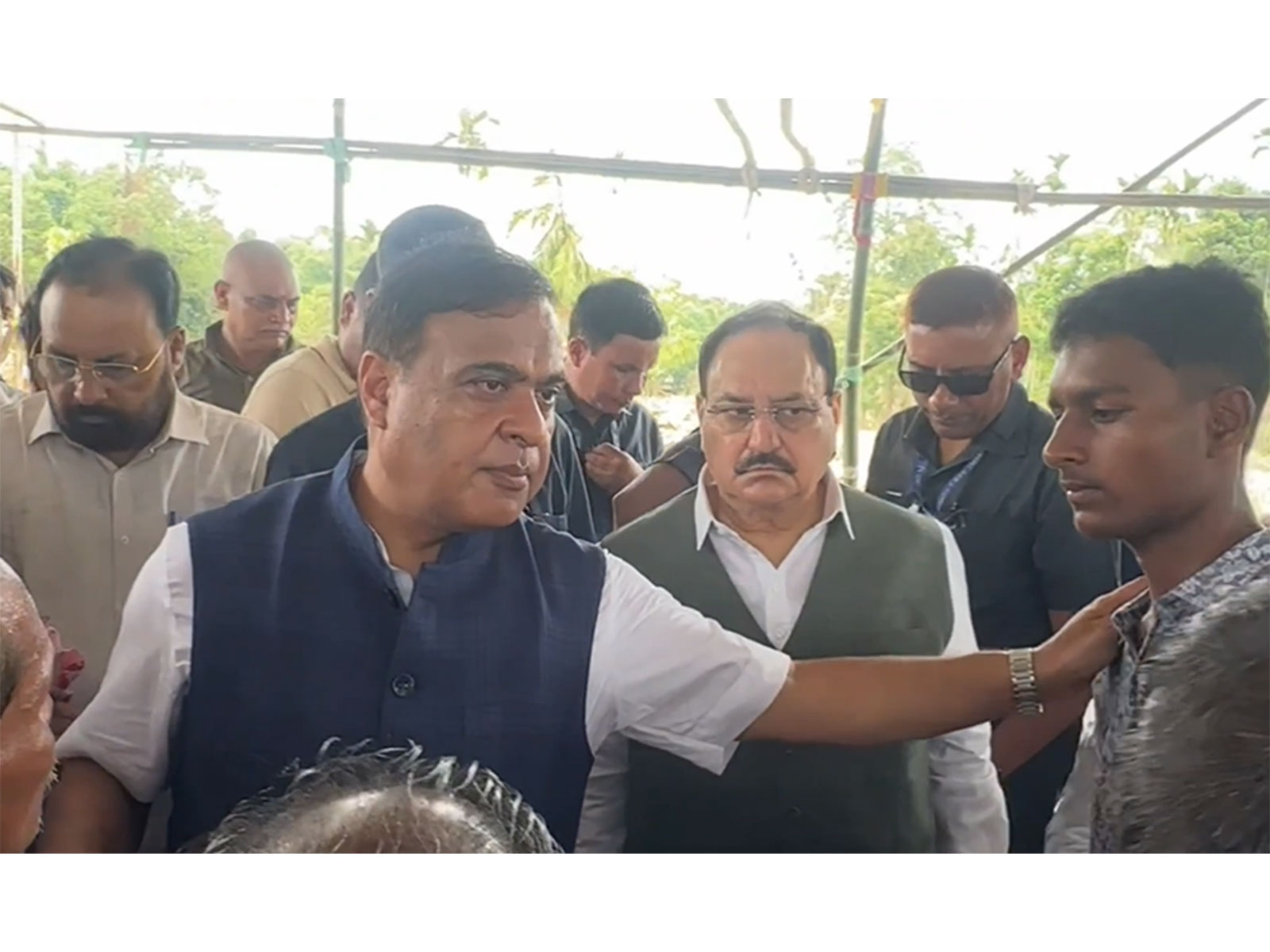 Union Health Minister JP Nadda and Assam Chief Minister Himanta Biswa Sarma inspect flood-affected areas in Sivasagar district, Assam. (Photo/ANI) Union Health Minister JP Nadda and Assam Chief Minister Himanta Biswa Sarma inspect flood-affected areas in Sivasagar district, Assam. (Photo/ANI)