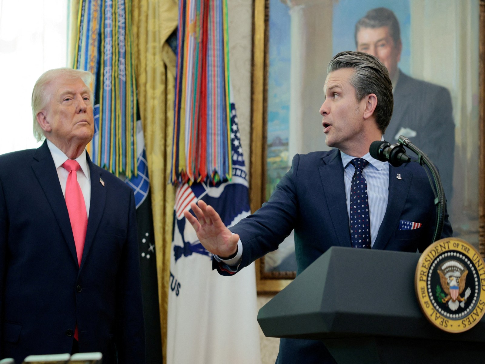 US President Donald Trump and US Secretary of War Pete Hegseth (File Photo/Reuters) US President Donald Trump and US Secretary of War Pete Hegseth (File Photo/Reuters)