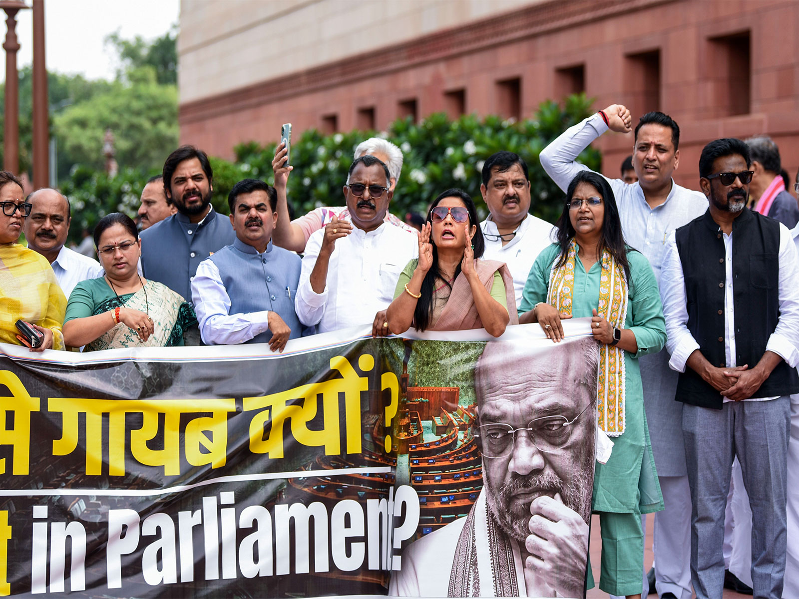 File Photo of an opposition protest in Parliament (Photo/ANI)