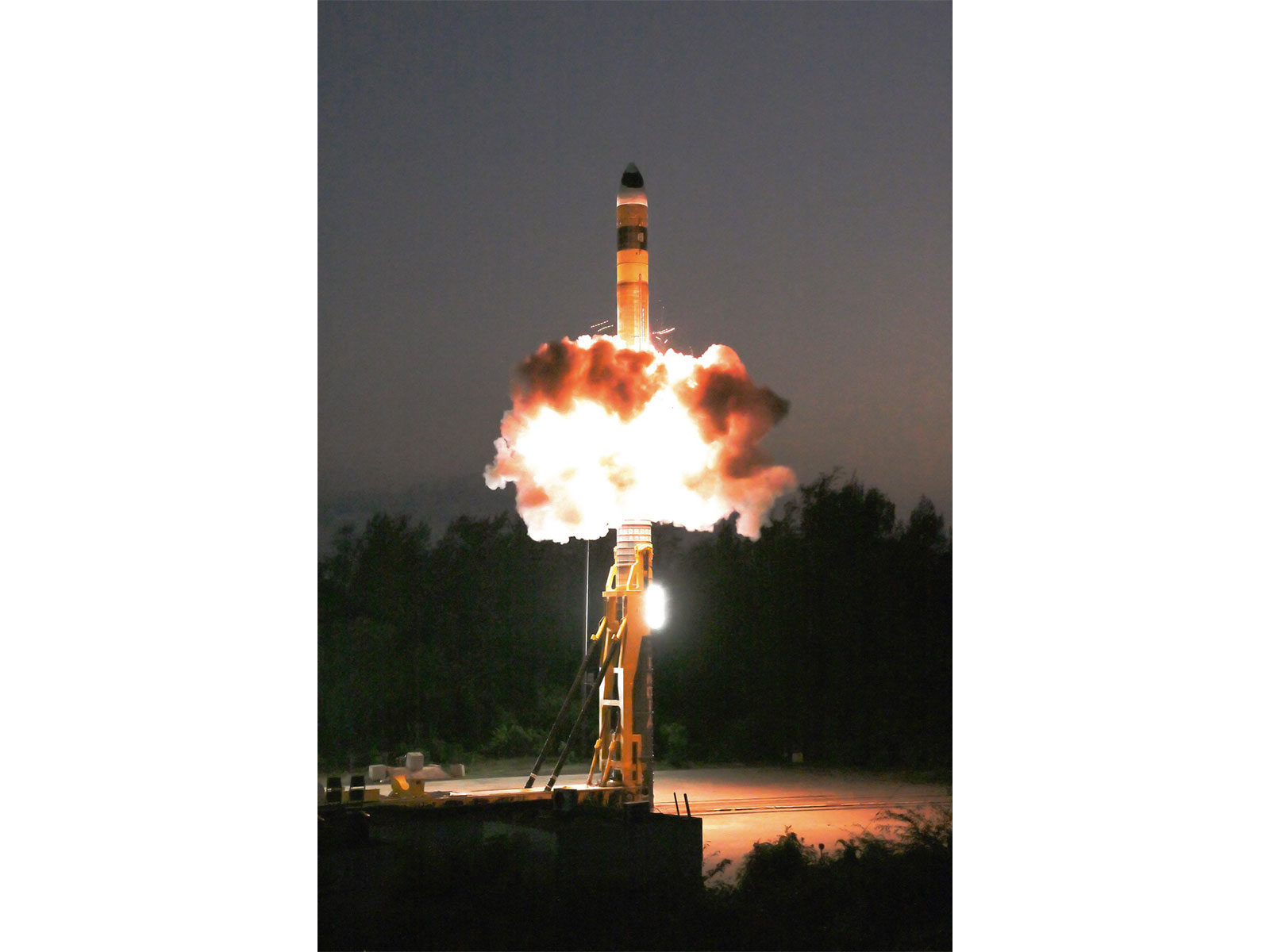 FILE photo of test-firing of an advanced Agni missile from  (FILE Photo/ANI)