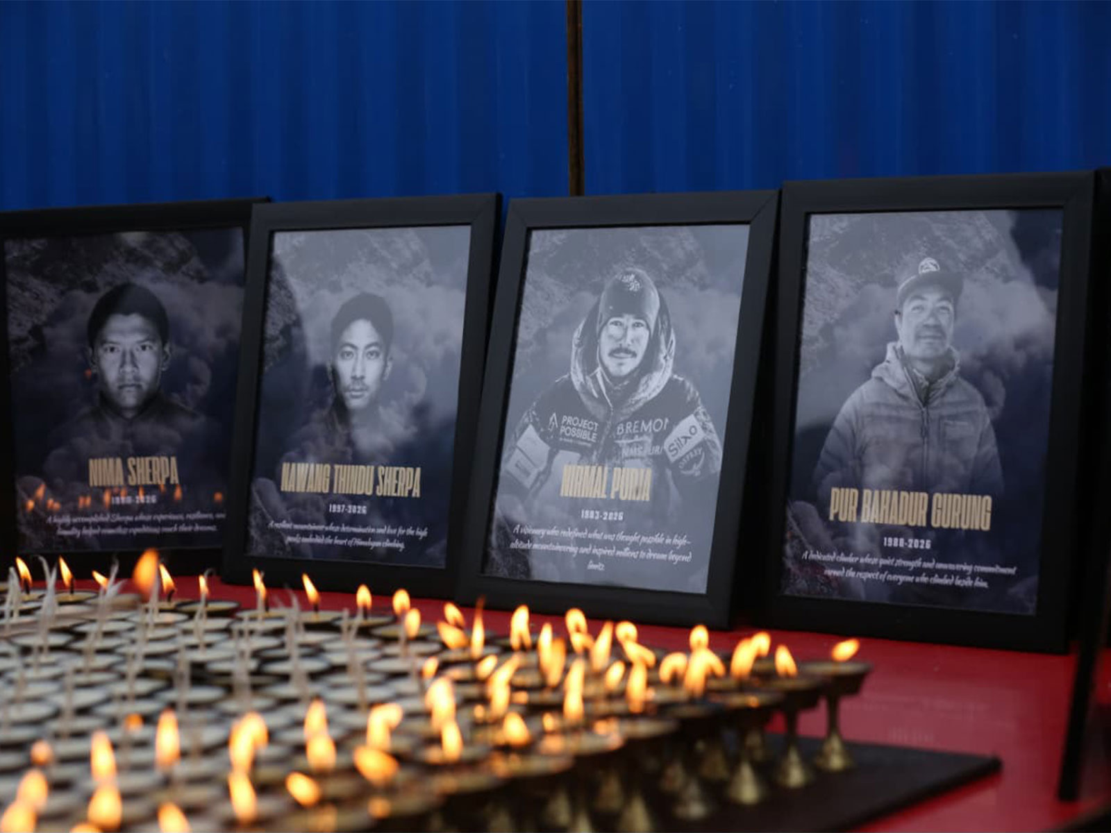 Candlelight vigil held in Nepal for climbers who died following an avalanche in Pakistan's Broad Peak (Photo/ANI) Candlelight vigil held in Nepal for climbers who died following an avalanche in Pakistan's Broad Peak (Photo/ANI)