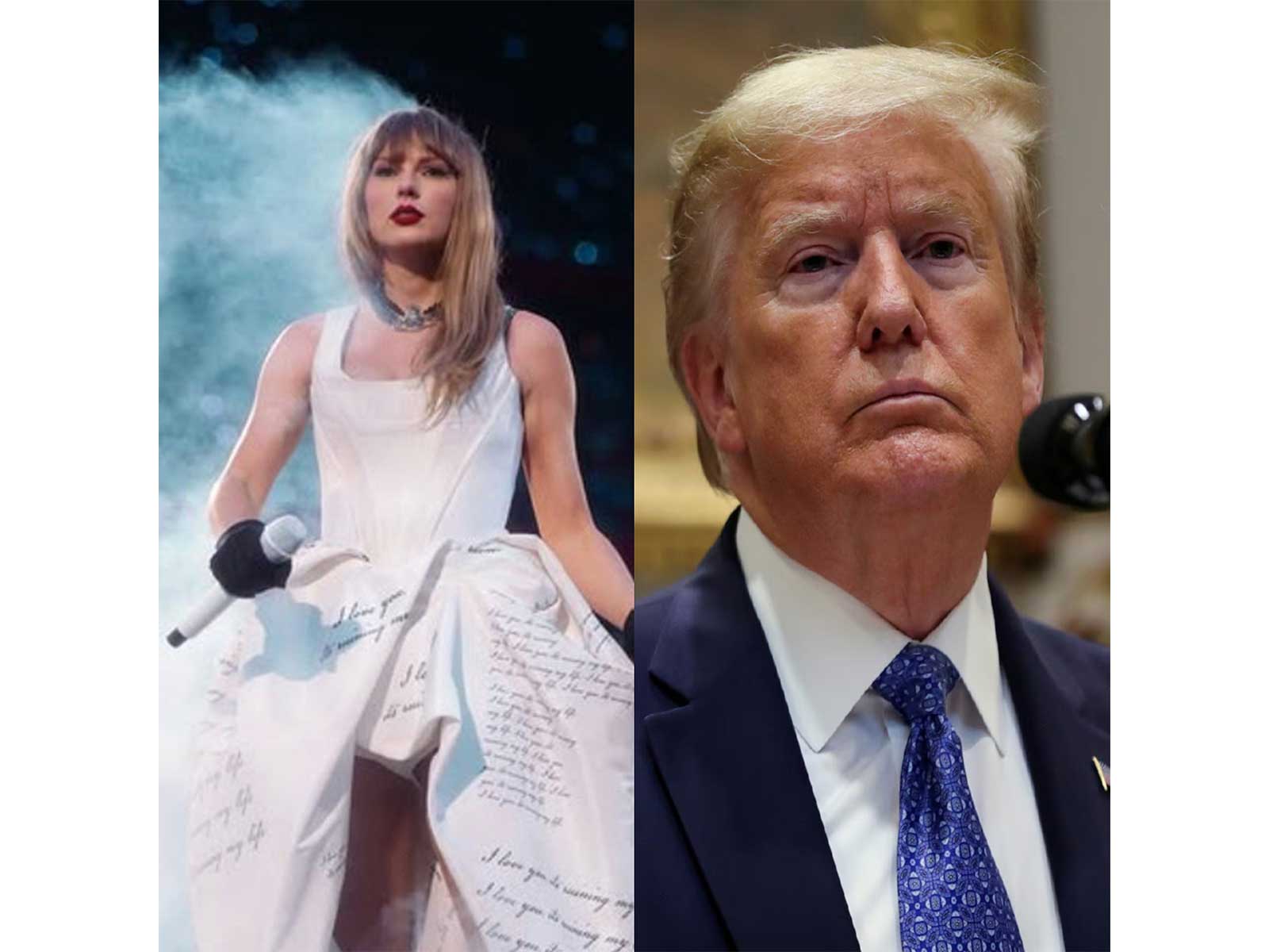 Taylor Swift (Photo/Instagram/@taylorswift), US President Donald Trump (File Photo/Reuters)