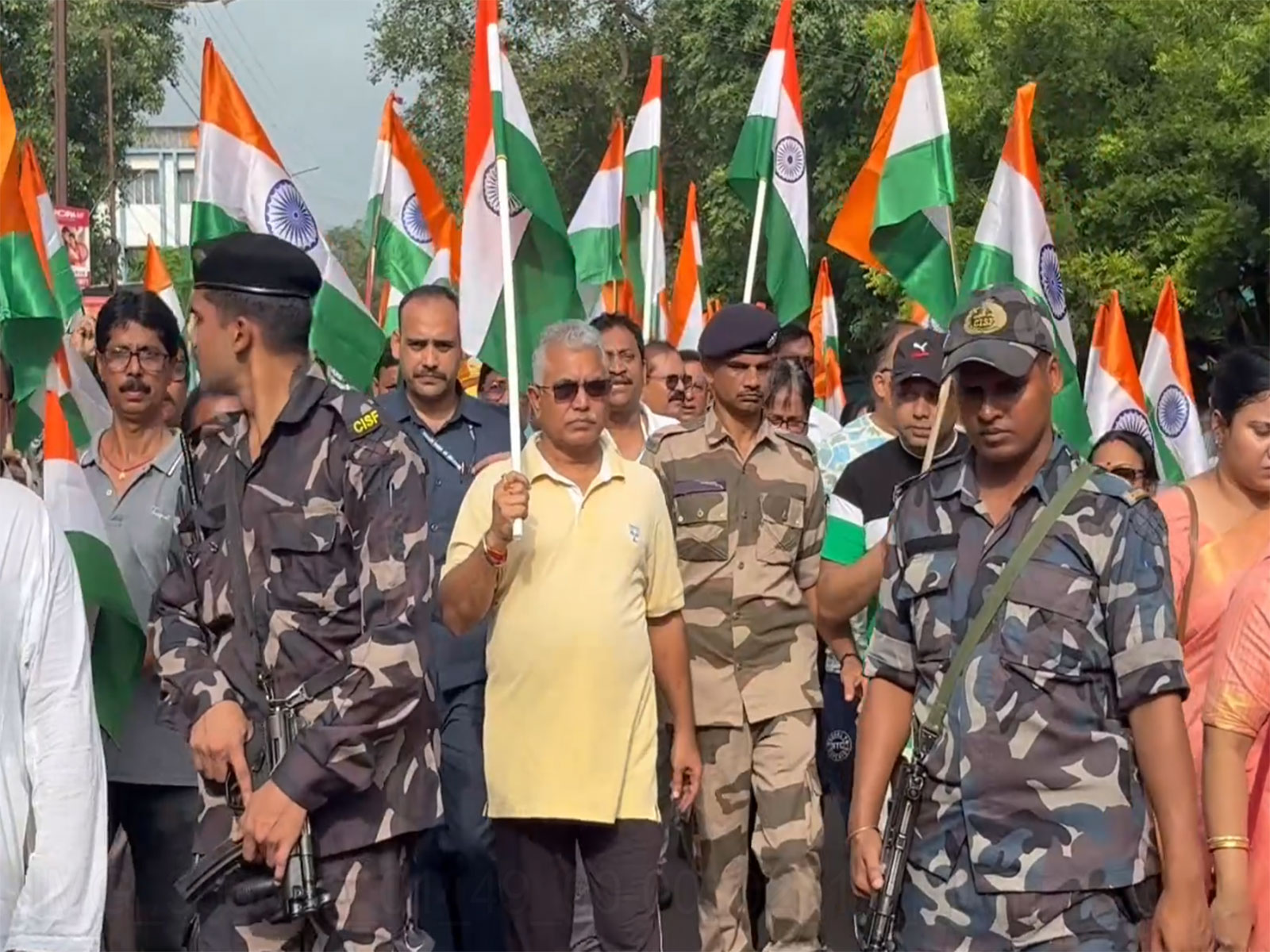 West Bengal Minister Dilip Ghosh at the Tiranga Yatra (Photo/ANI) West Bengal Minister Dilip Ghosh at the Tiranga Yatra (Photo/ANI)