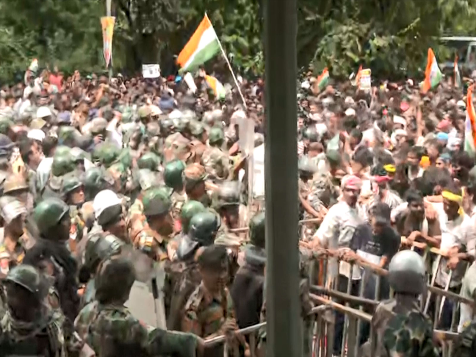 Visual from Vidhan Sabha gherao march in Jharkhand (Photo/ANI) Visual from Vidhan Sabha gherao march in Jharkhand (Photo/ANI)
