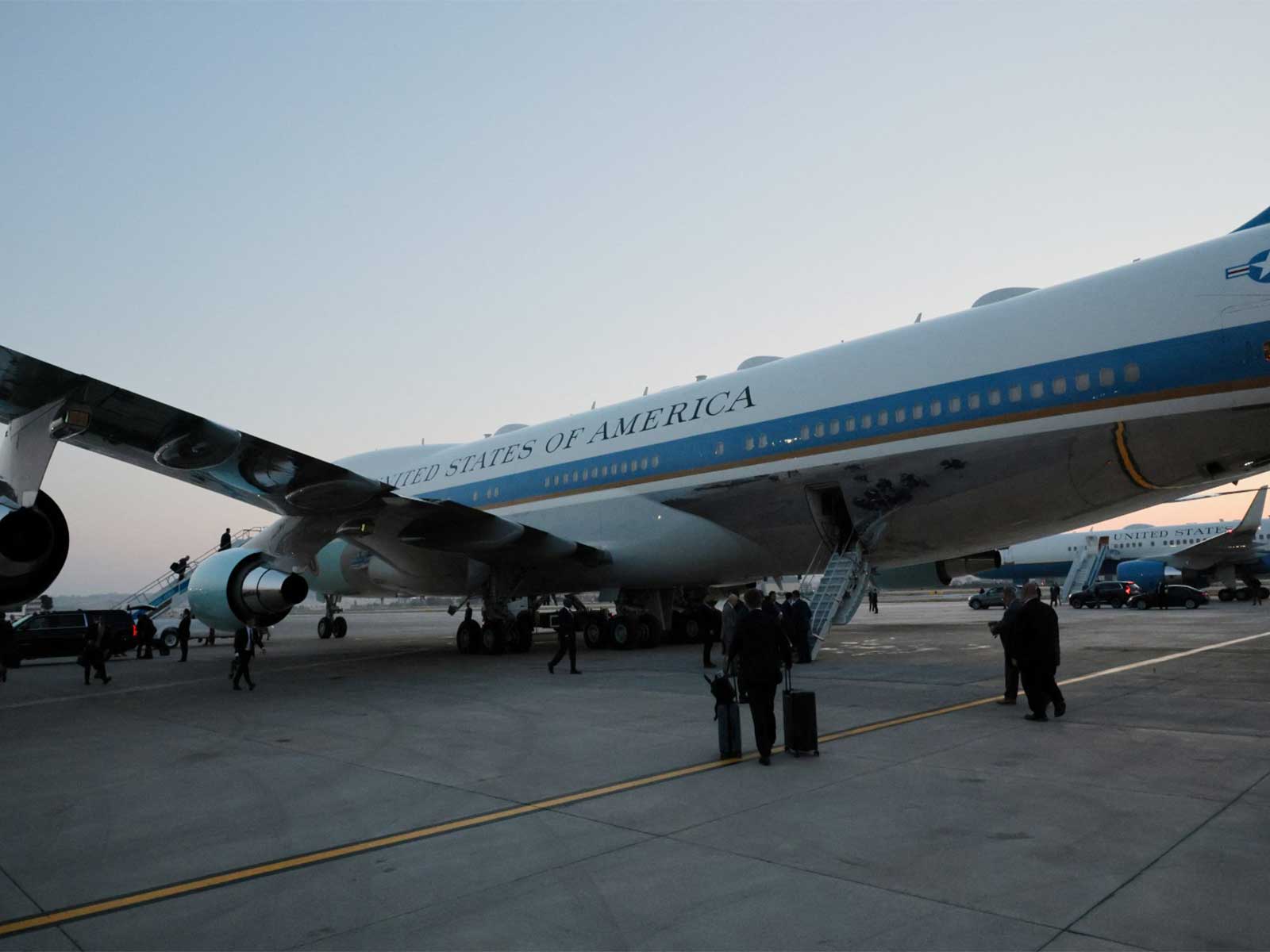  People walking towards the old Air Force One as President Donald Trump attended the NATO Summit in Turkiye (File Photo/Reuters)