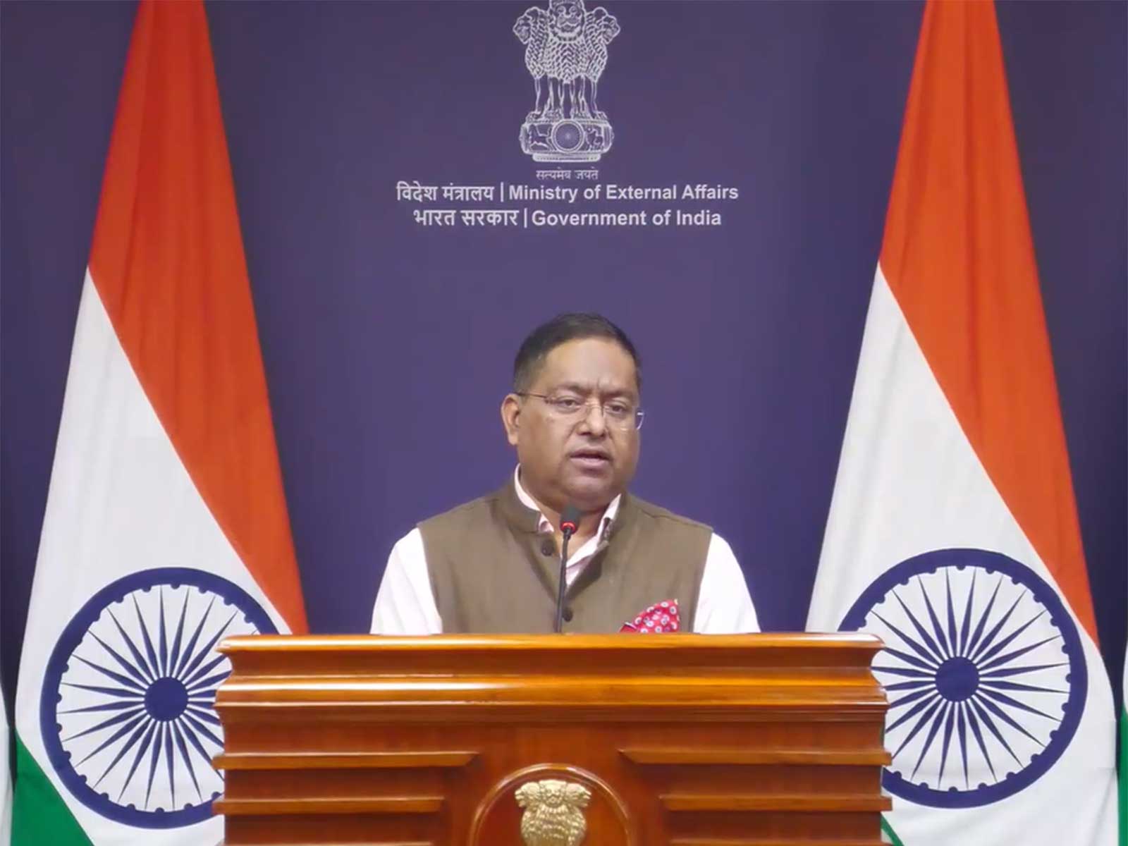 Ministry of External Affairs spokesperson Randhir Jaiswal (Photo/YouTube/MEA) Ministry of External Affairs spokesperson Randhir Jaiswal (Photo/YouTube/MEA)