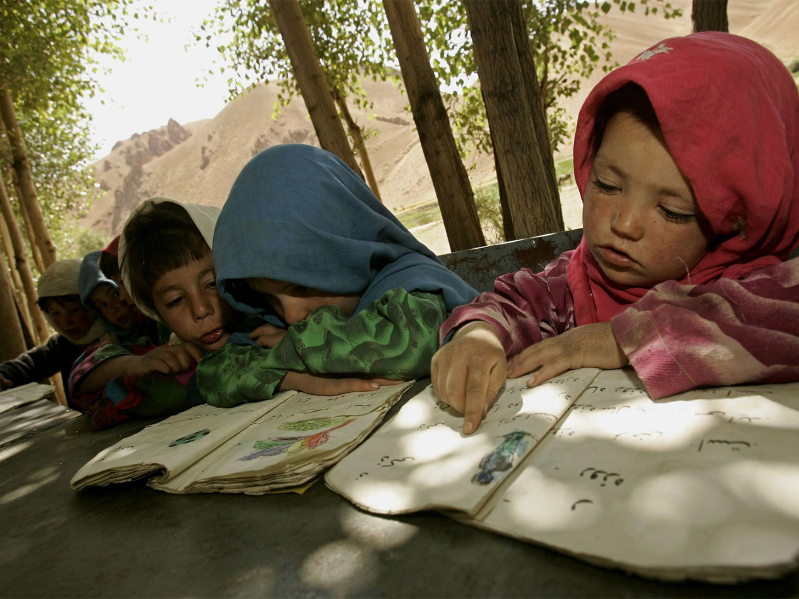 Afghan schoolgirls read a book at a class at the Bariky Chaedam primary school in the outskirts of Bamiyan August 31, 2005 (File Photo/Reuters) Afghan schoolgirls read a book at a class at the Bariky Chaedam primary school in the outskirts of Bamiyan August 31, 2005 (File Photo/Reuters)