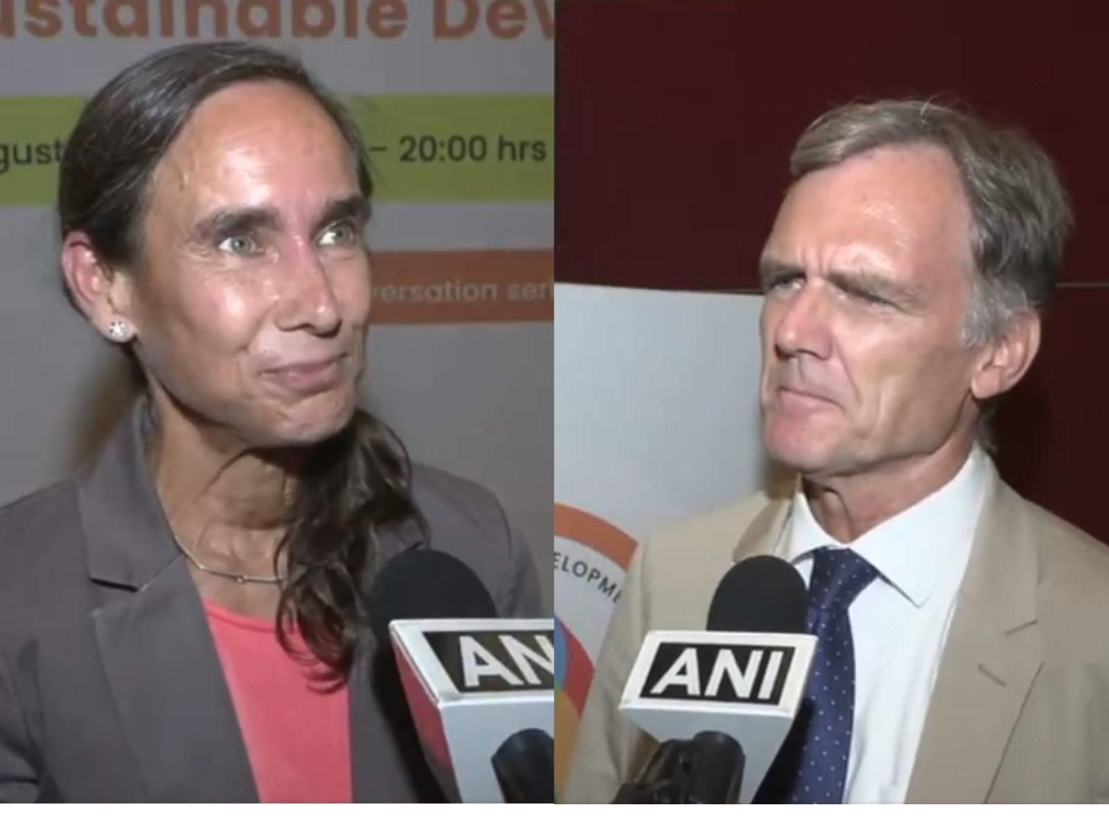 Pamela Baijal, Deputy Head of Cooperation at the German Embassy and Georg Enzweiler, Deputy Head of Mission at the German Embassy, at the GSDP event (Photo/ANI) 