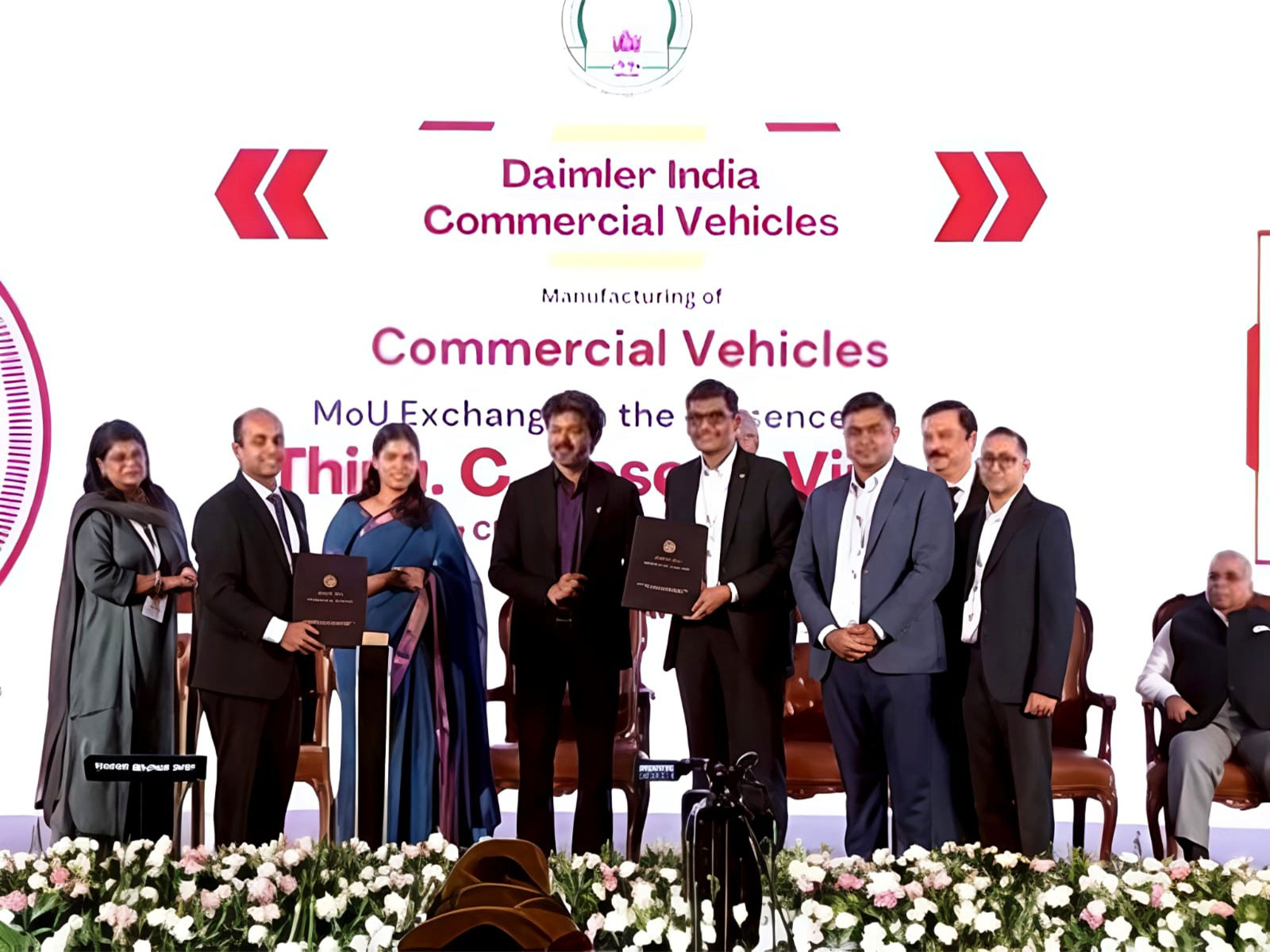 DICV signs MoU with BharatBenz in presence of C. Joseph Vijay, Chief Minister of Tamil Nadu (Photo/Press release) DICV signs MoU with BharatBenz in presence of C. Joseph Vijay, Chief Minister of Tamil Nadu (Photo/Press release)