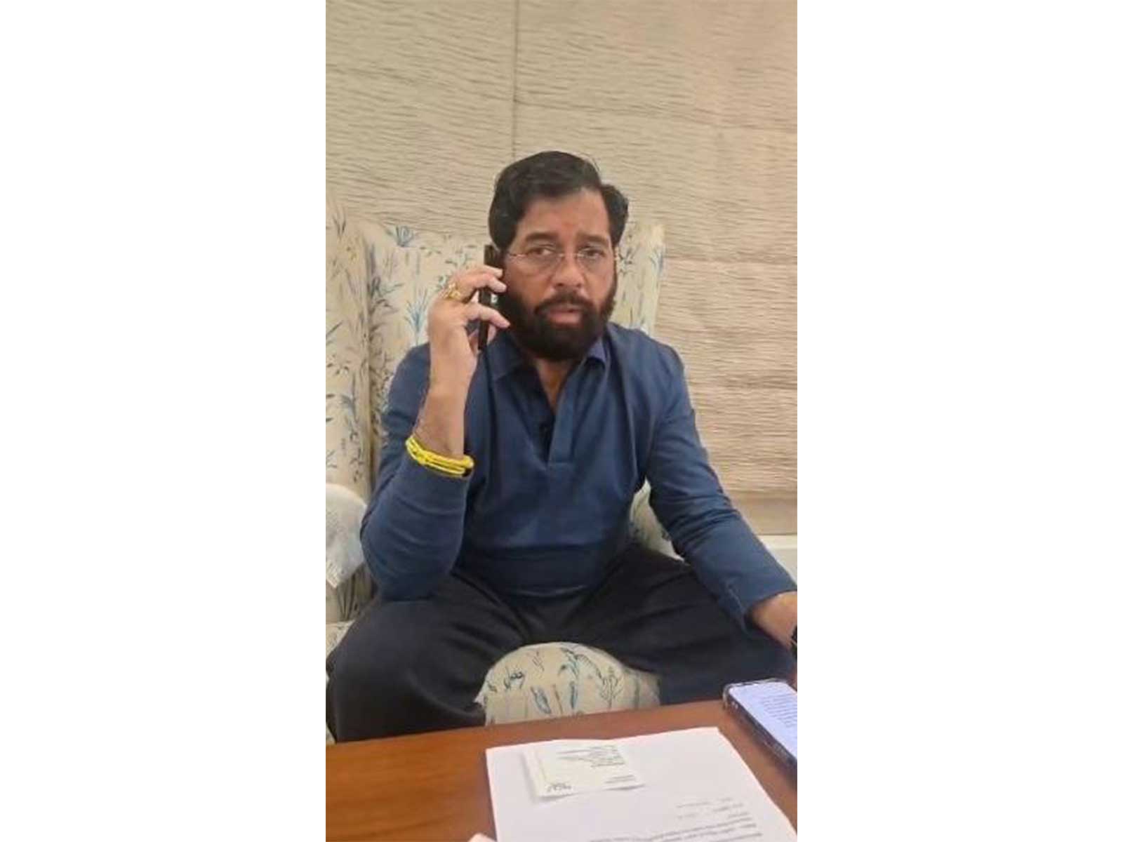 Maharashtra Deputy CM Eknath Shinde speaks to SAD chief Sukhbir Singh Badal, enquires about his health after Nanded Gurdwara attack (Photo: DCMO) Maharashtra Deputy CM Eknath Shinde speaks to SAD chief Sukhbir Singh Badal, enquires about his health after Nanded Gurdwara attack (Photo: DCMO)