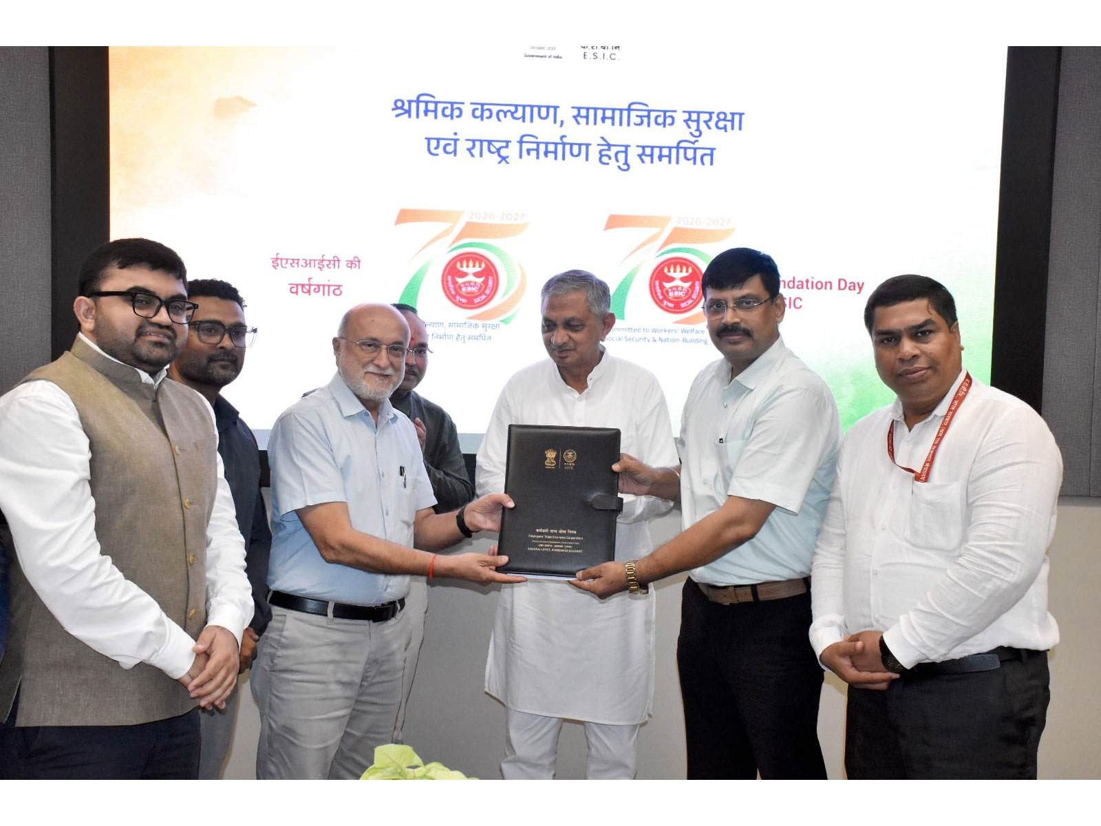 ย Minister Kunvarji Bavaliya during the MoU exchange ceremony for ESIC-Gujarat healthcare services. (Photo/Gujarat press release) ย Minister Kunvarji Bavaliya during the MoU exchange ceremony for ESIC-Gujarat healthcare services. (Photo/Gujarat press release)