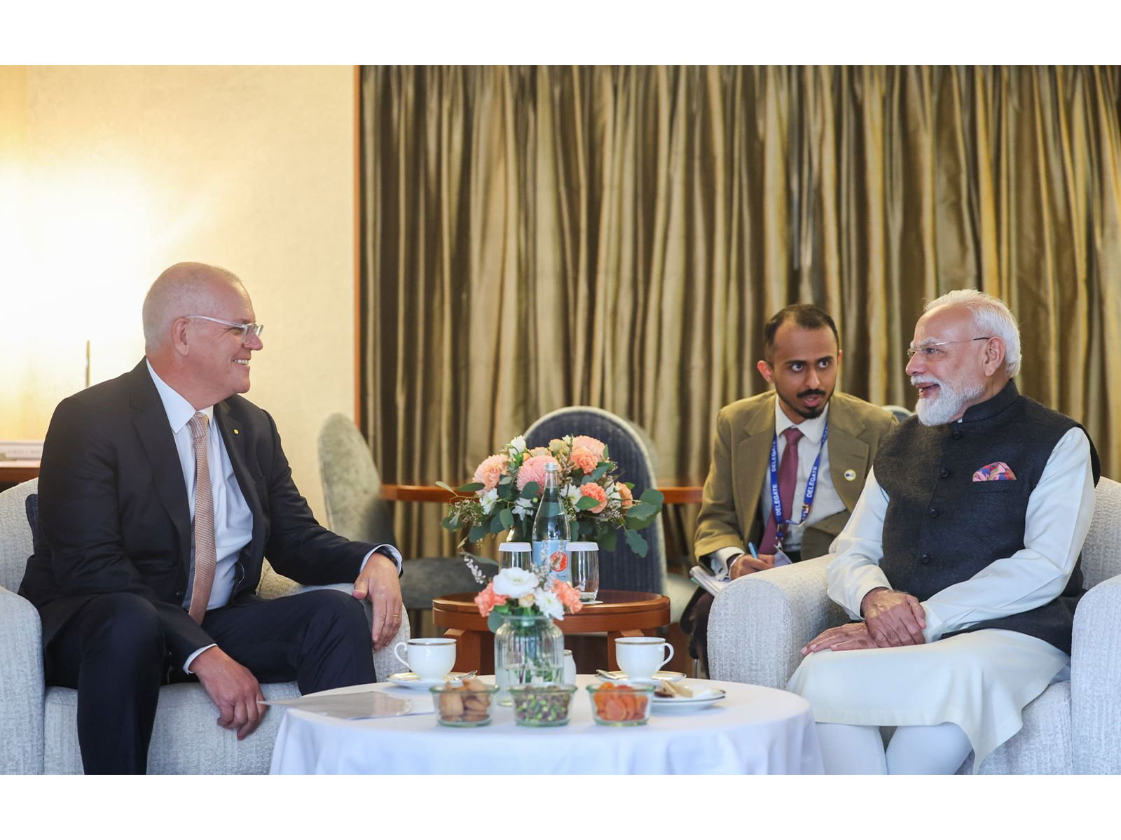 Former Australian PM Scott Morrison (L) along with PM Narendra Modi (R) )(Photo/@narendramodi)