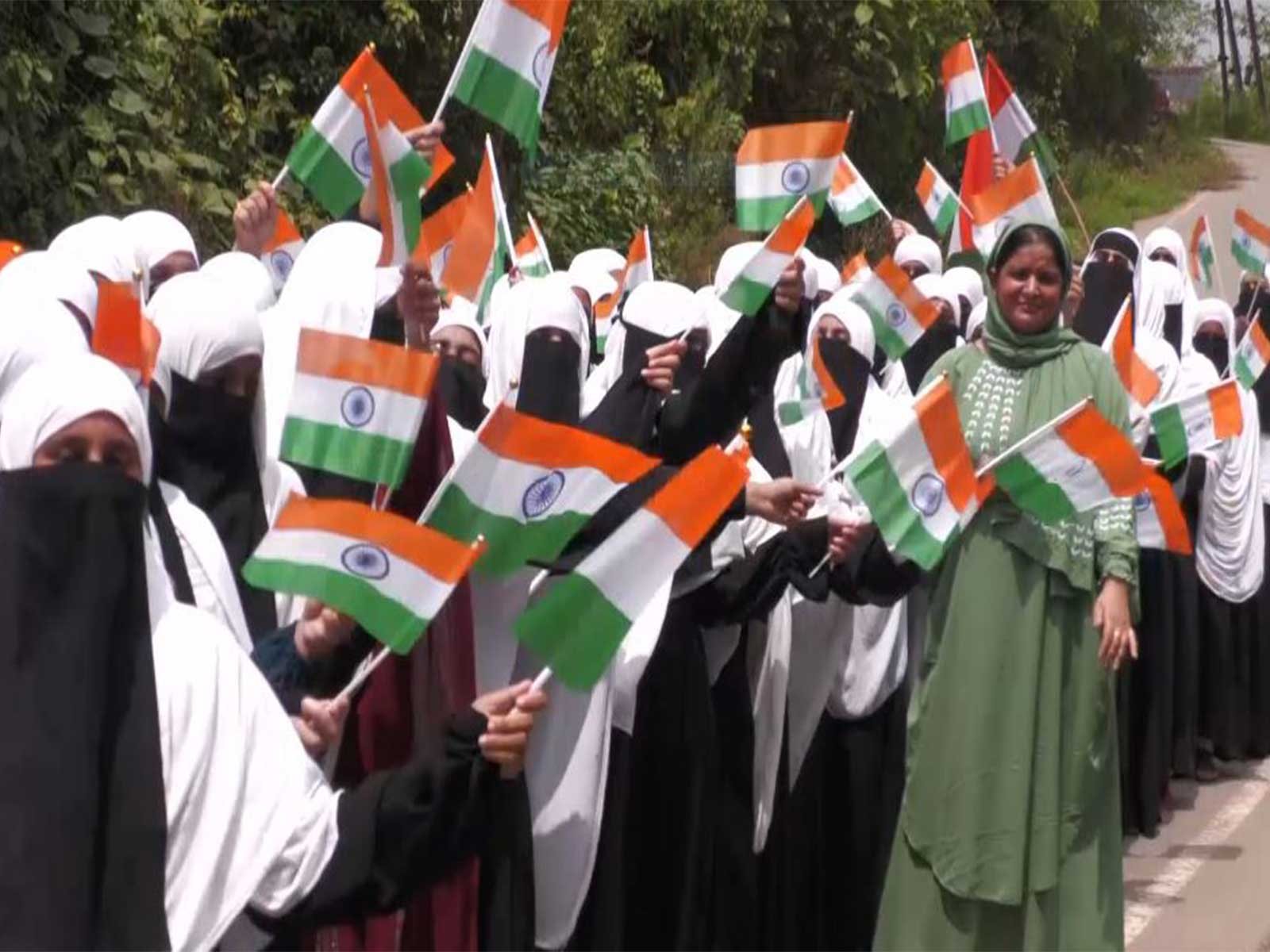 Students participate in a Tiranga Rally organised ahead of Independence Day in Udhampur (PhotoANI)
