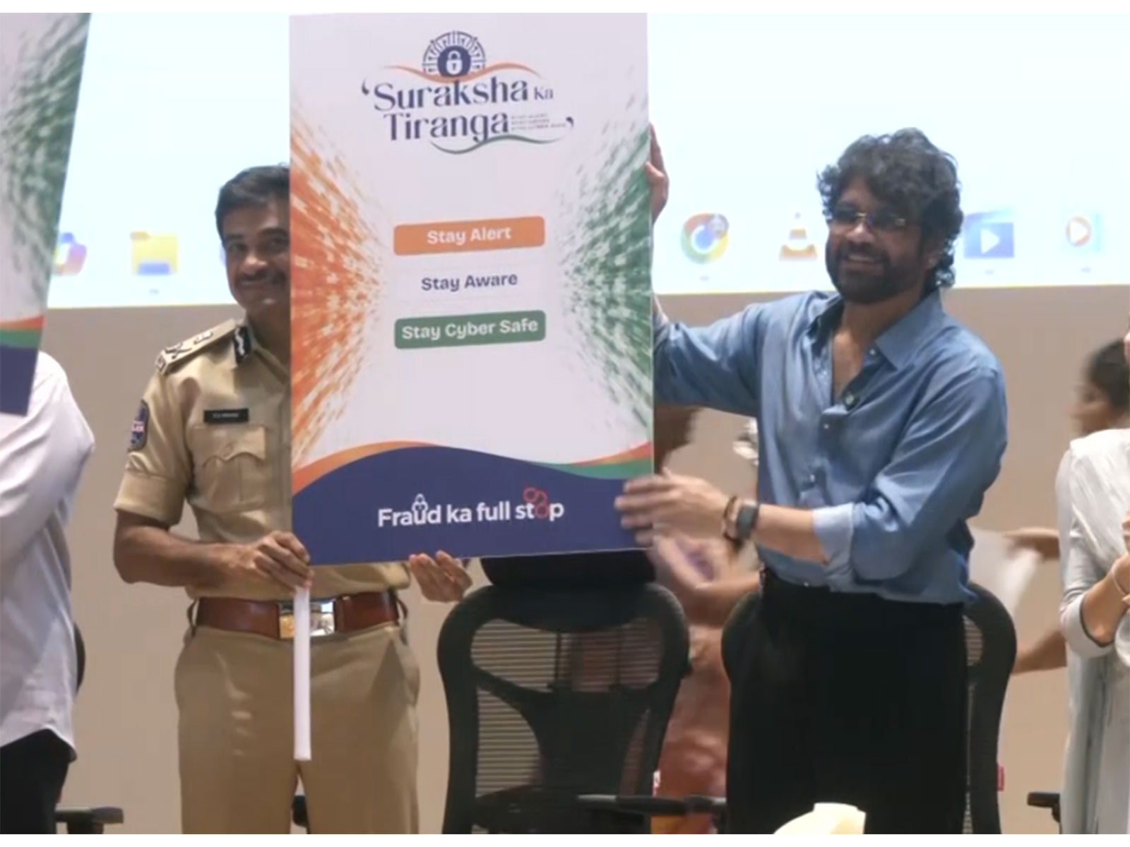 Nagarjuna attends cyber awareness event (Photo/ANI) Nagarjuna attends cyber awareness event (Photo/ANI)