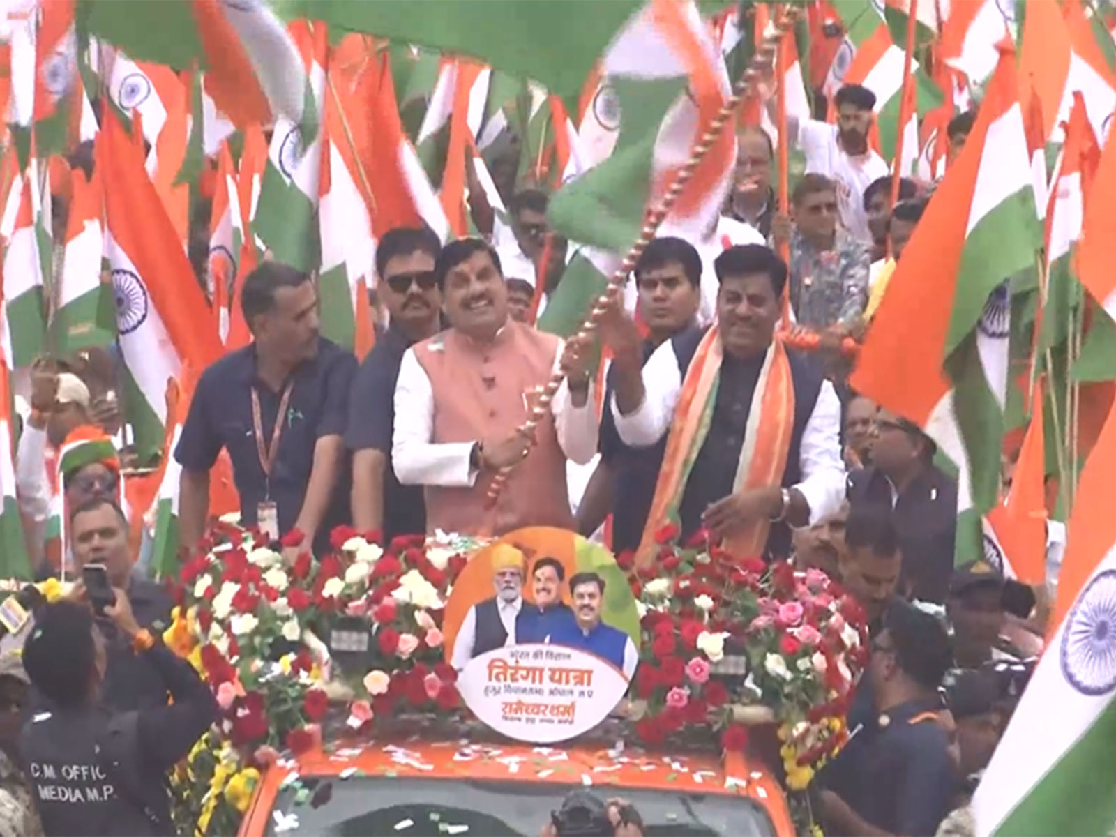 MP CM Mohan Yadav participates in Tiranga Yatra (Photo/ANI)