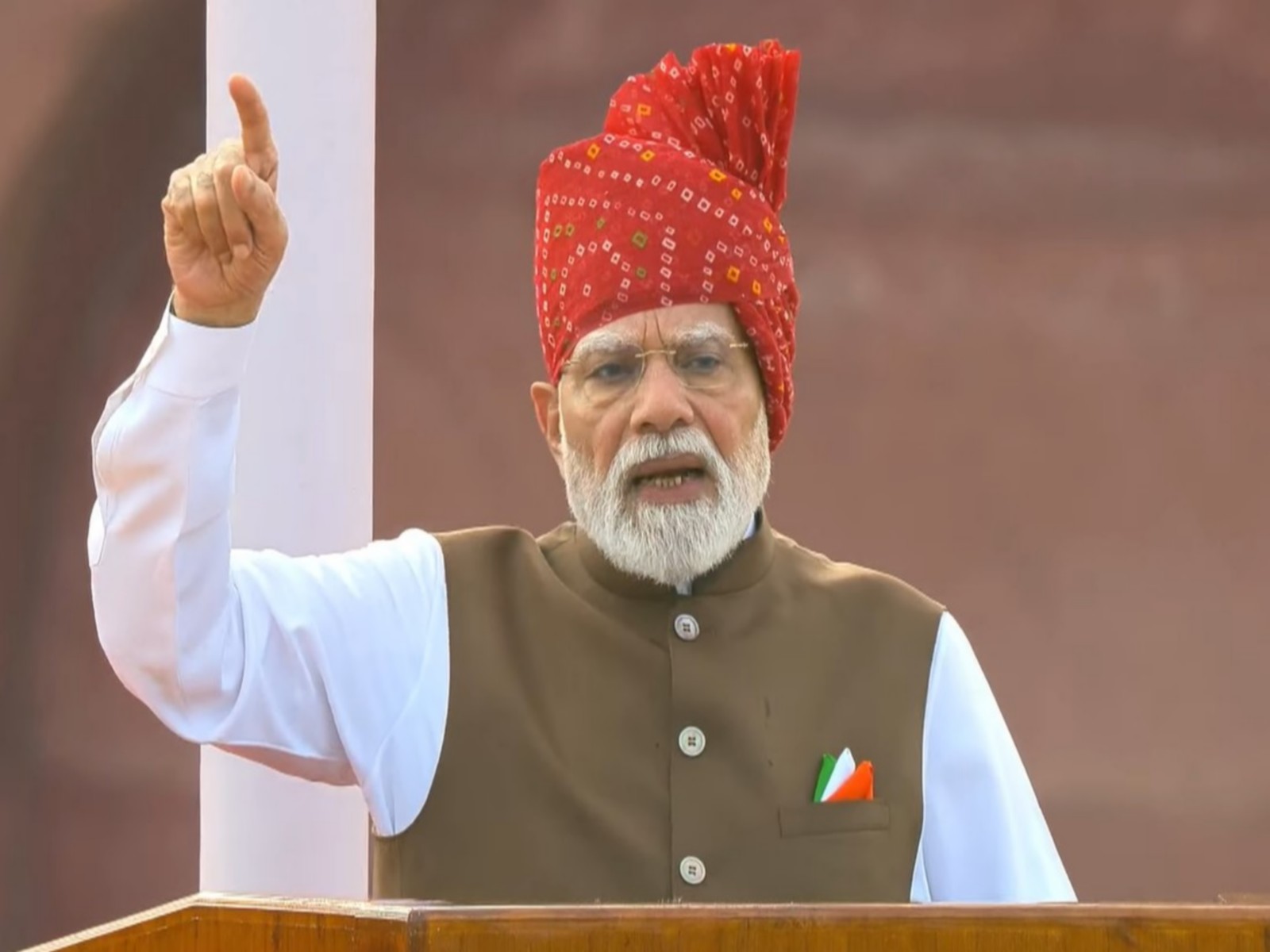 Prime Minister Narendra Modi speaks at Red Fort (Photo/ANI)