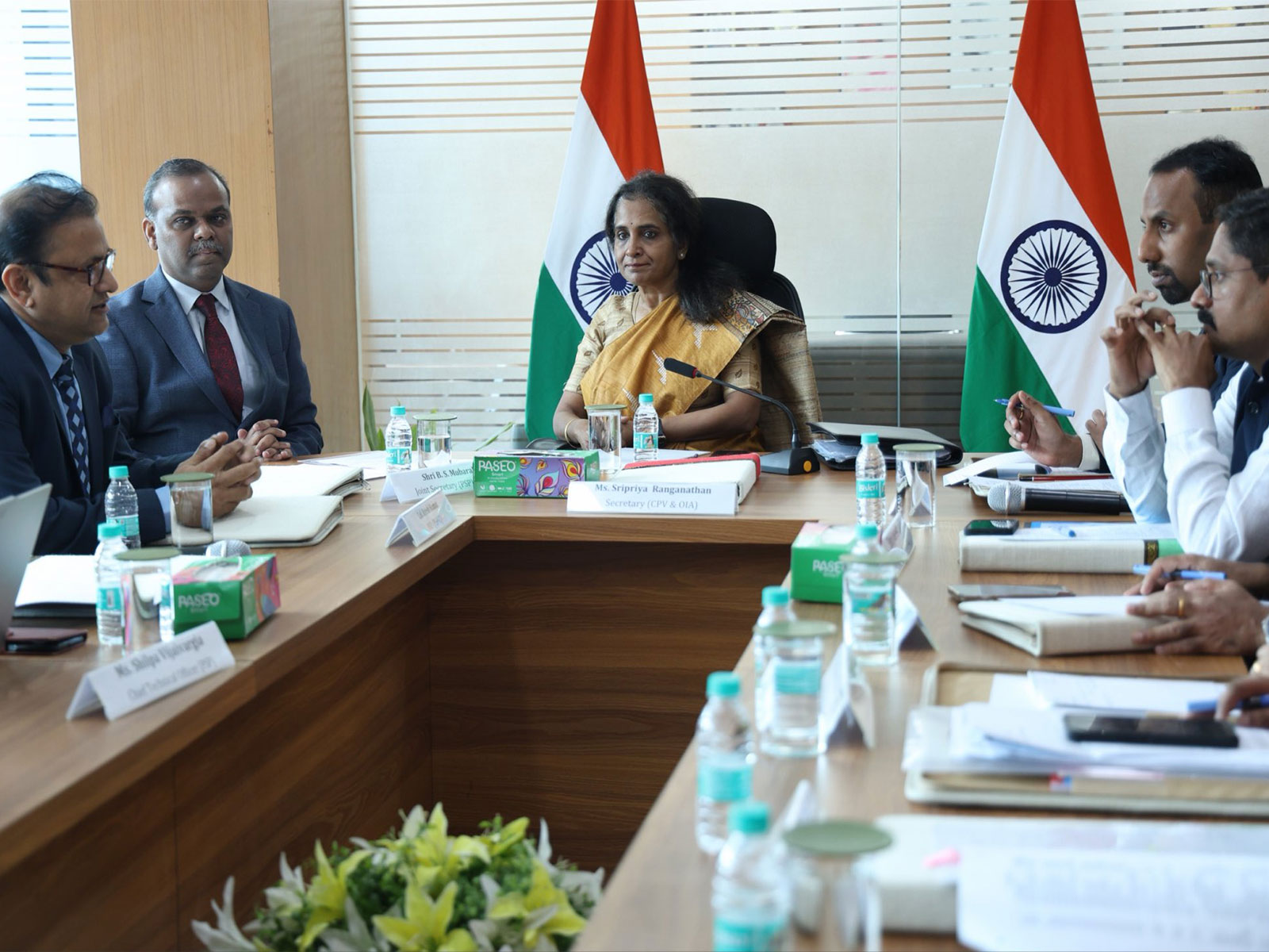  Ambassador Sripriya Ranganathan chairs a meeting (Photo/X@MEAIndia)
