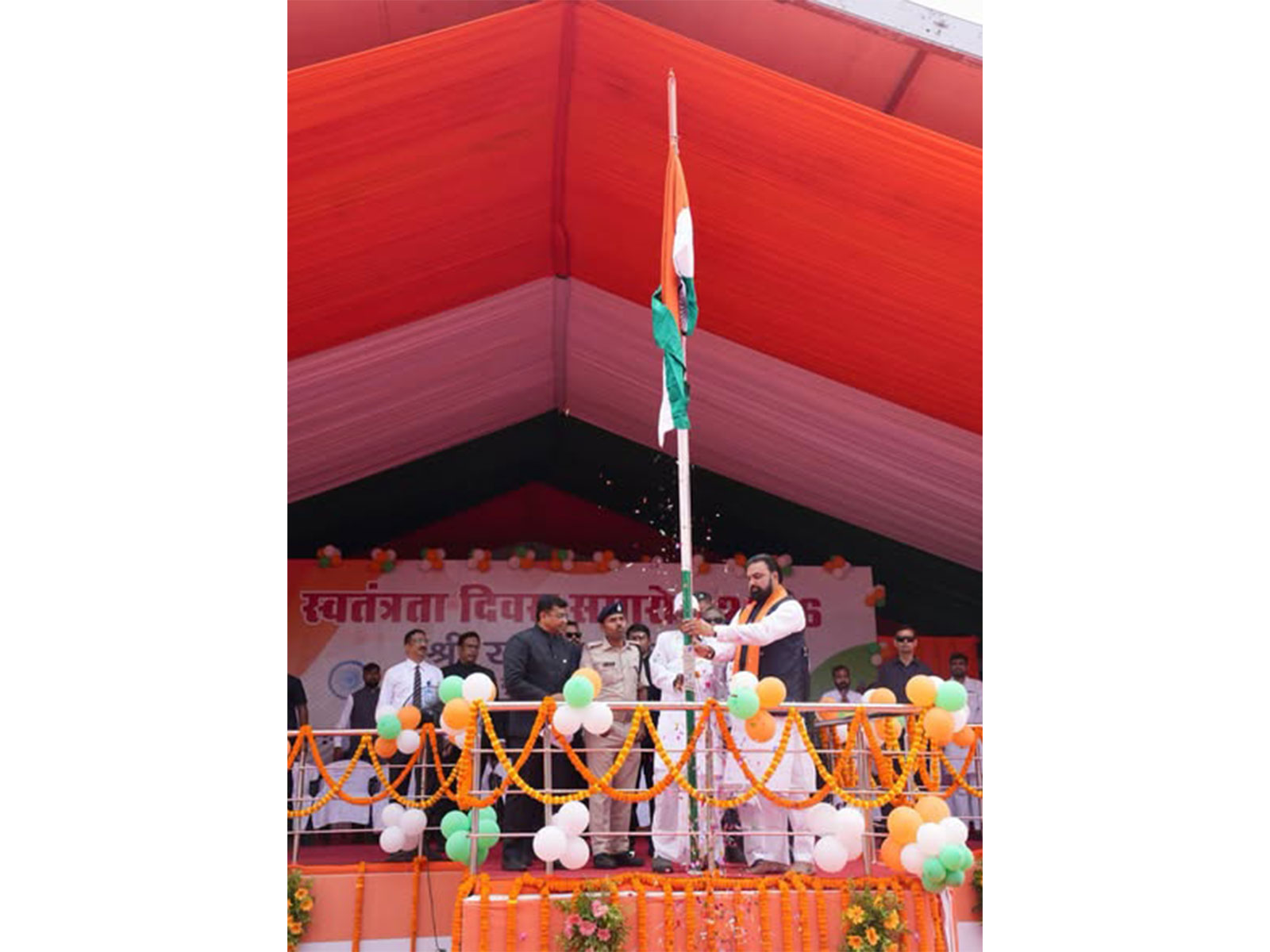 Bihar Chief Minister Samrat Choudhary hoists National Flag at Mahadalit Tola (Photo/X/@samrat4bjp) Bihar Chief Minister Samrat Choudhary hoists National Flag at Mahadalit Tola (Photo/X/@samrat4bjp)