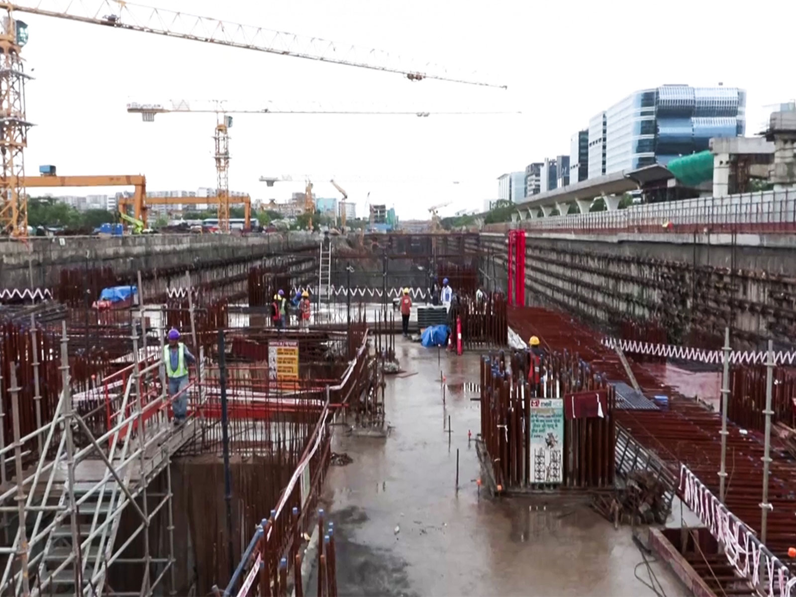 Construction Work Underway at Mumbai BKC Station for Bullet Train Project (Photo/ANI) Construction Work Underway at Mumbai BKC Station for Bullet Train Project (Photo/ANI)