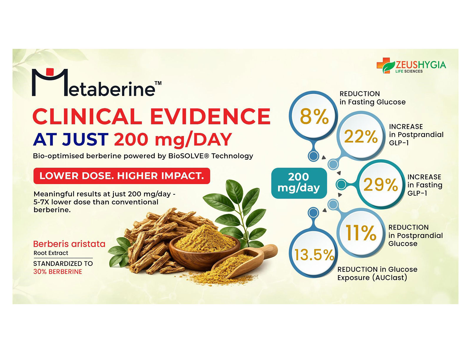 Zeus Hygia’s Metaberine® Clinical Study Published, Demonstrating Metabolic Health Benefits at just 200 mg Daily