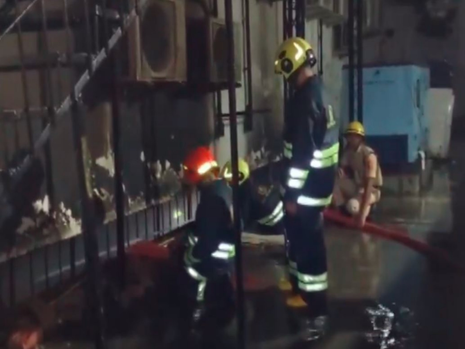 Fire tenders reached the spot after a fire broke out in the basement of an electronic showroom on SP Verma Road (Photo/ ANI)