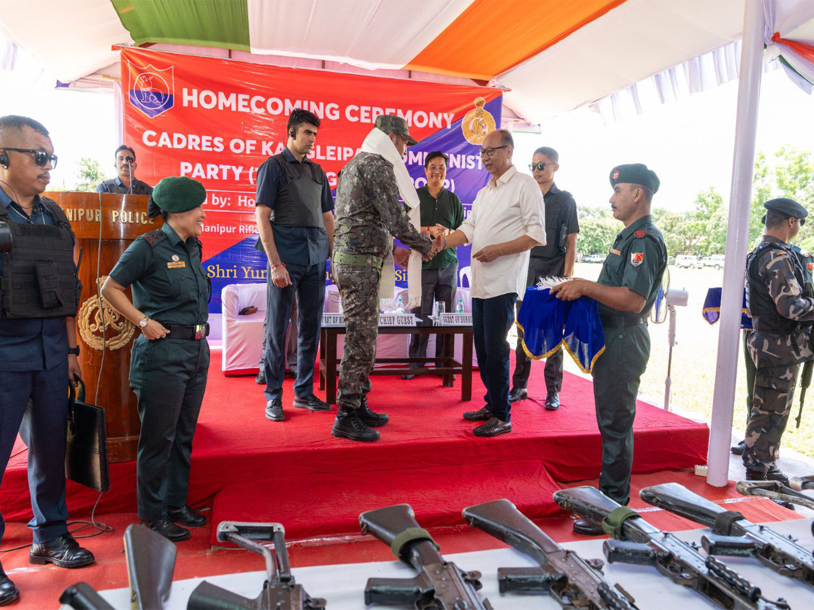 46 KCP cadres lay down arms and surrender in Manipur homecoming ceremony (Photo/X/