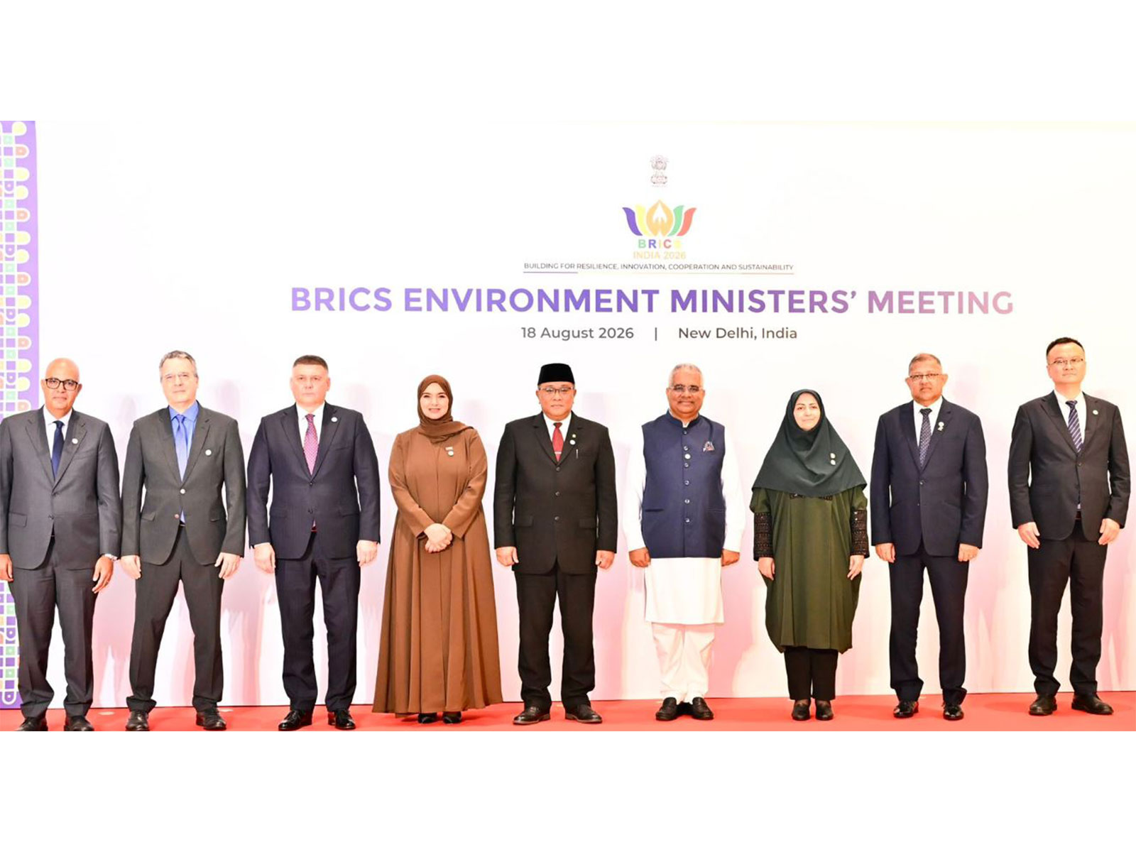 Union Environment Minister Bhupendra Yadav along with delegates from BRICS Member Countries during the 12th BRICS Environment Ministers’ Meeting (Photo:X/Bhupendra Yadav)