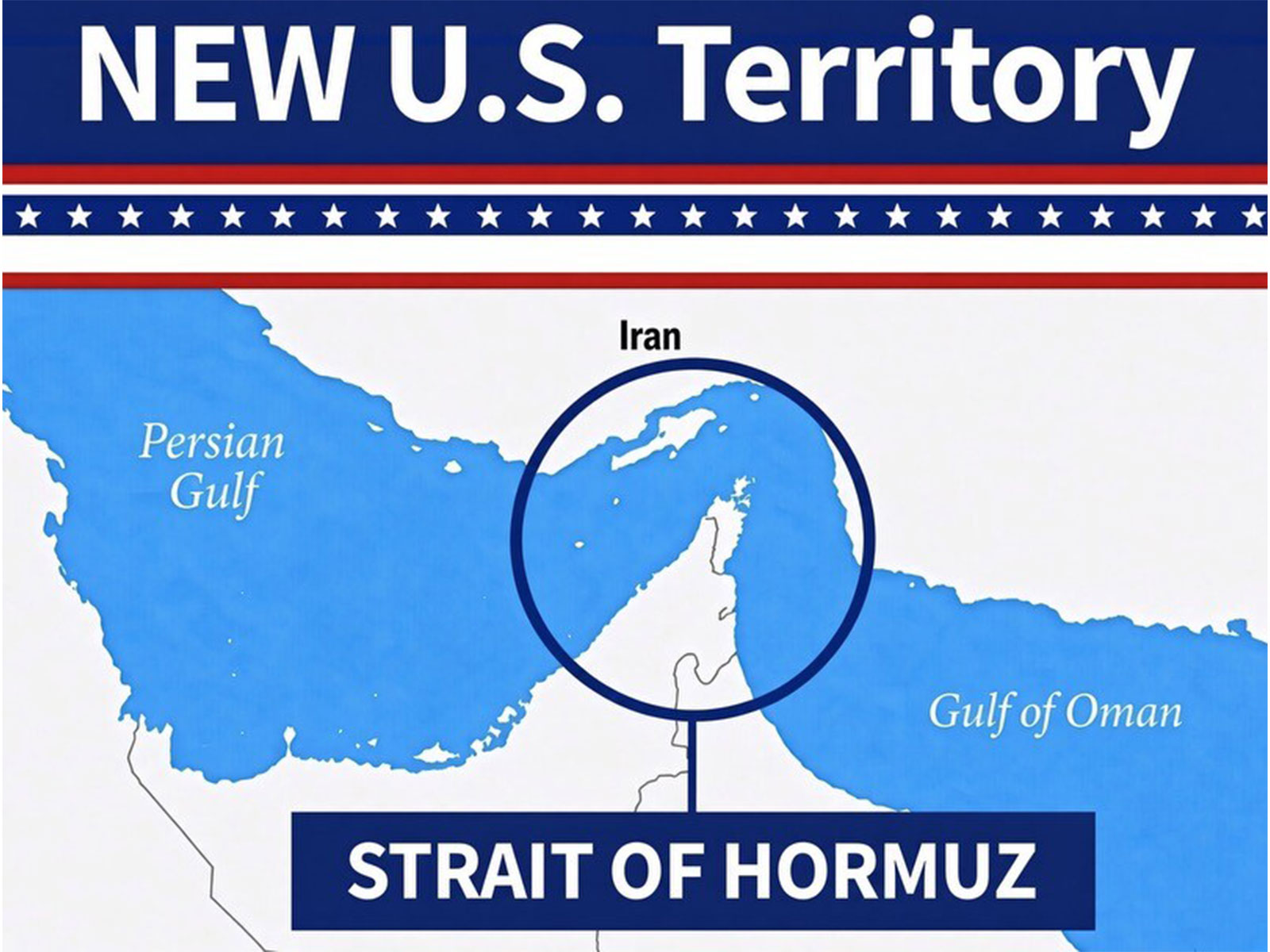 US President Donald Trump shares an image of Strait of Hormuz being depictred as US President Donald Trump shares an image of Strait of Hormuz being depictred as